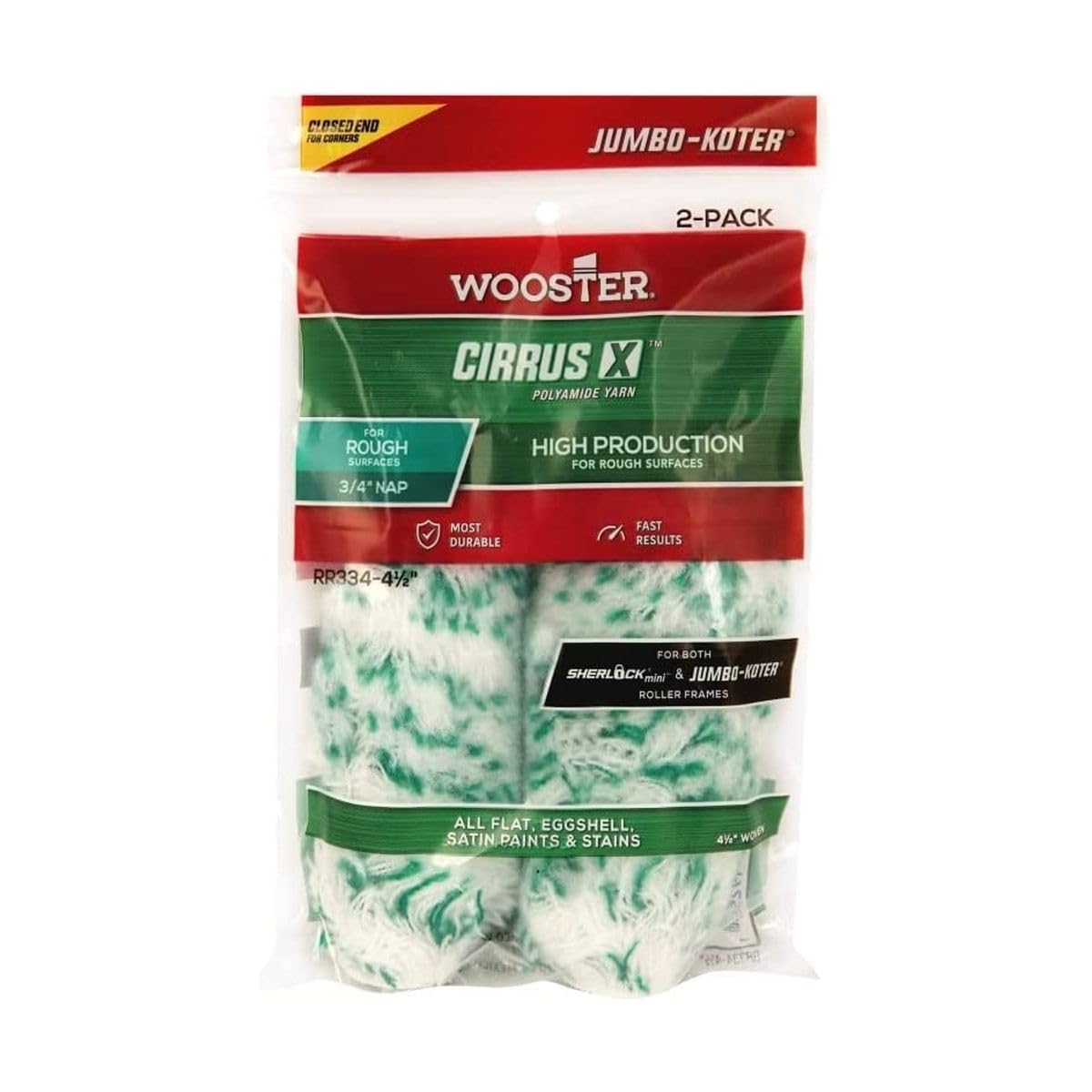 Wooster Brush Red Jumbo-Koter Cirrus X 3/4-Inch Roller
