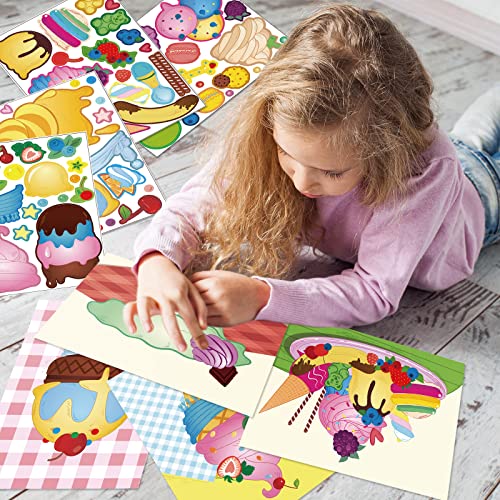 24 Sheets Make Your Own Stickers Ice Cream Party Games Mix And Match Dessert Decals Favor Supplies For Kids Diy Ice Cream Stickers For Birthday Party Games Ice Cream Decals For Gift Festival Rewards #TOP5