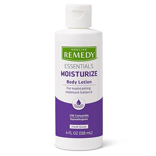 Medline Remedy Essentials Loción corporal hidratante (botella de 4 onzas), 48 unidades, aroma fresco, hidratante, no grasa, para piel seca,