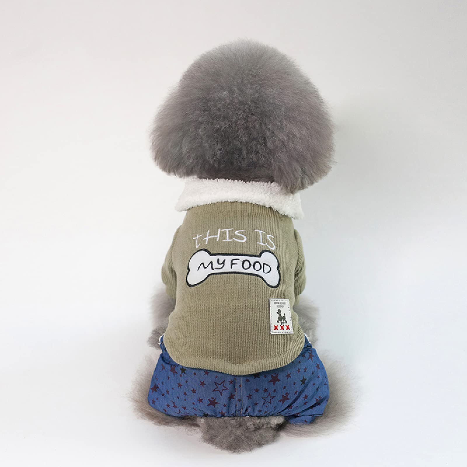 Manteau d'hiver pour chien C9-Vert XL vêtement matelassé quatre pattes pour petit chien