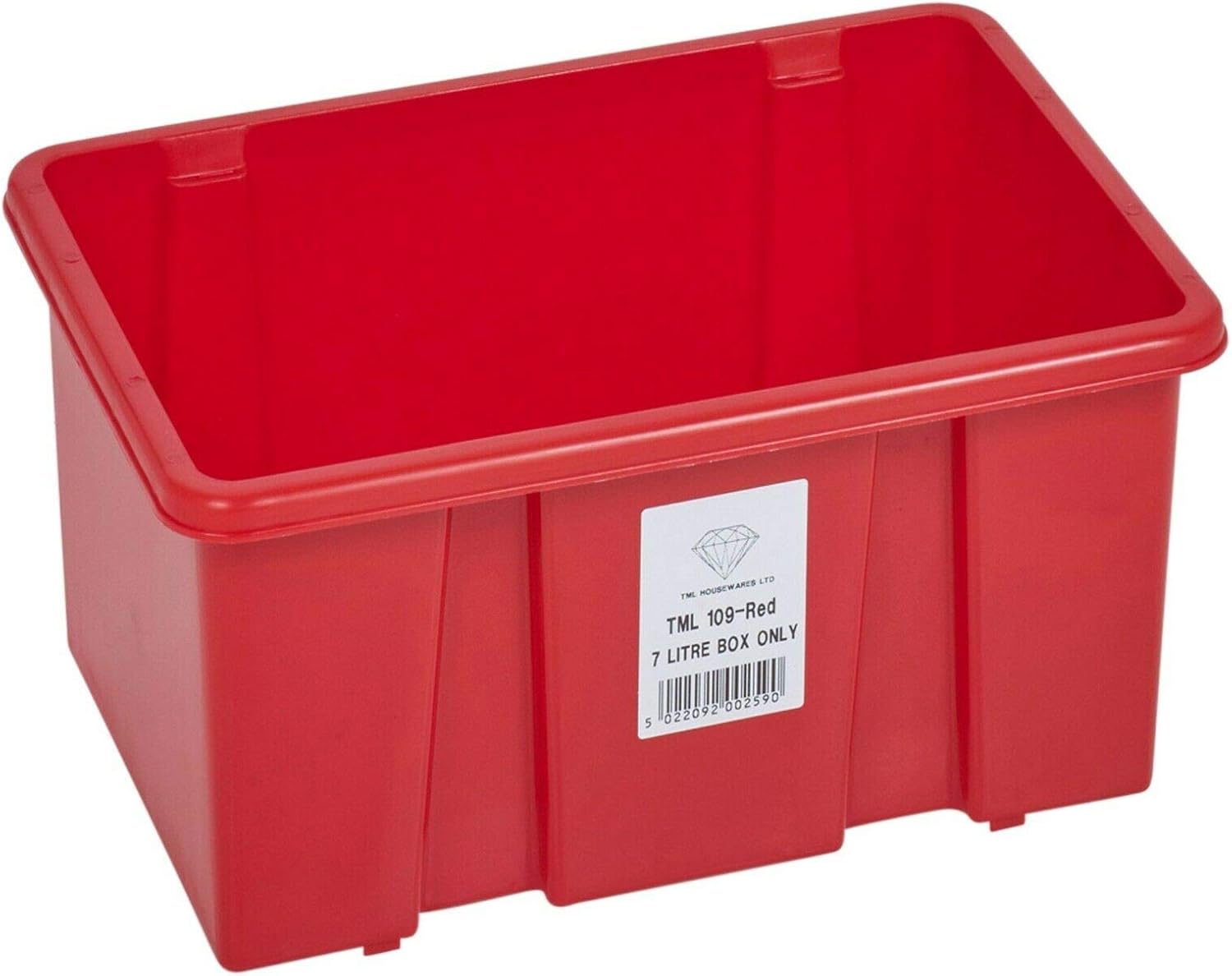 clear storage bins with red lids