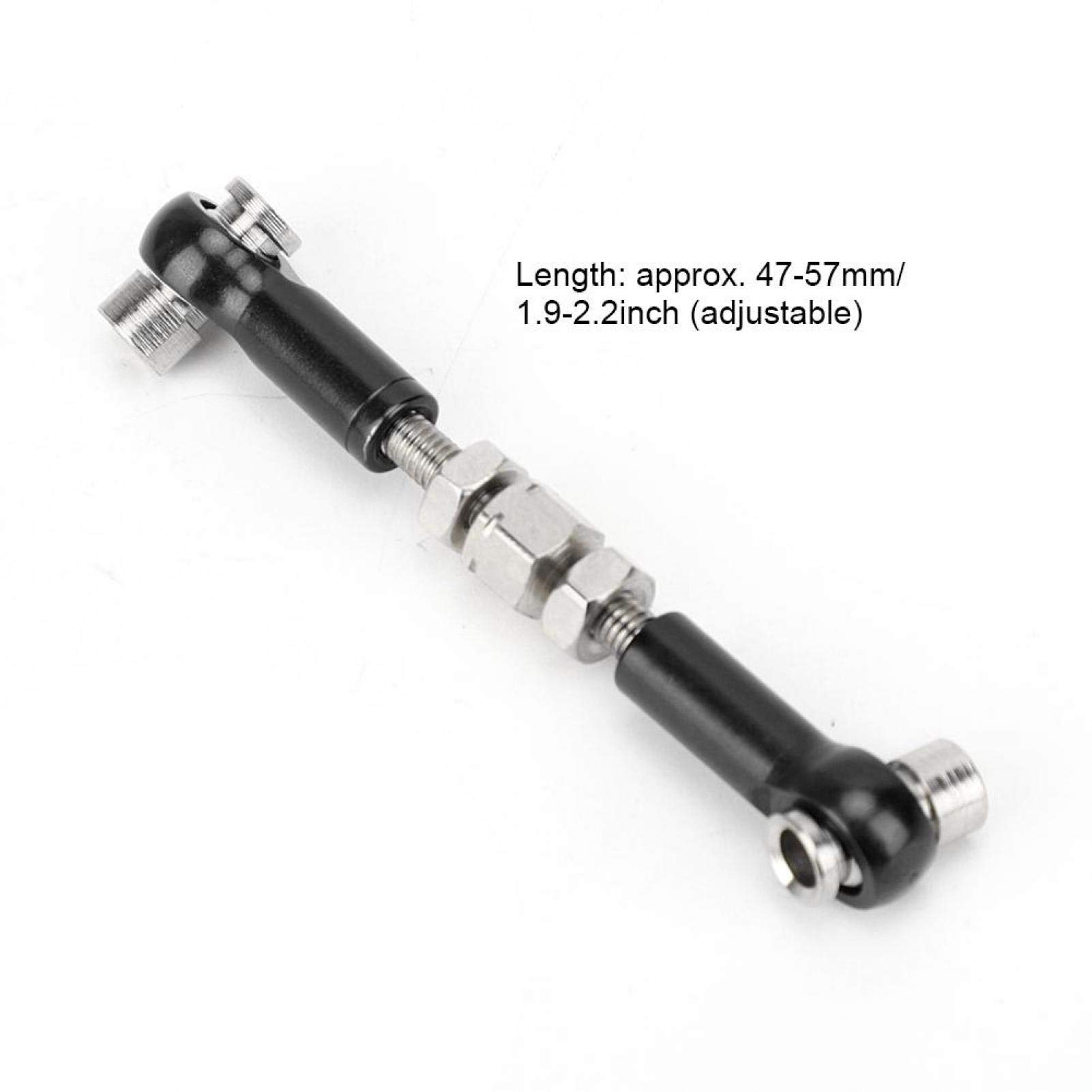 Cięgno RC, 6 sztuk Regulowany zestaw drążka kierowniczego ze wspomaganiem do RC Hobby Model samochodu 1/10 Buggy Touring Car 47mm Akcesoria (czarny)