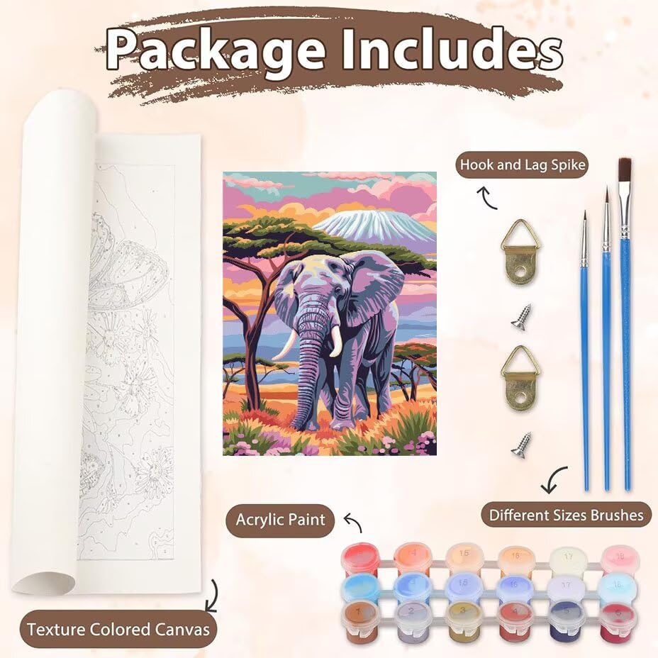 Pintura por números kit manualidades adultos para pintar un lienzo grande 3