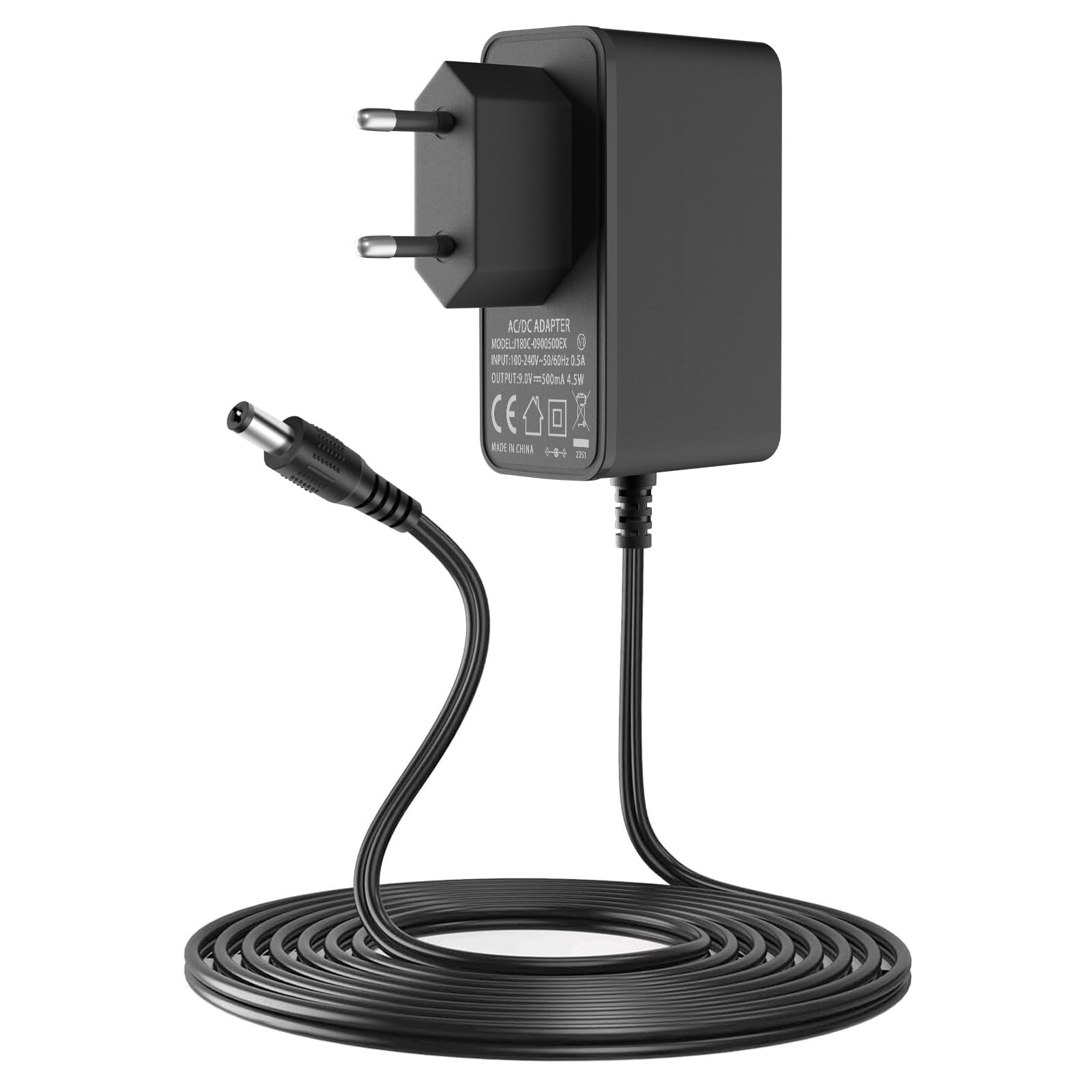 Alimentatore 9V 500mA Per Pedale Chitarra | Adattatore AC/DC Universale 100-240V Con Protezione Sovracorrente