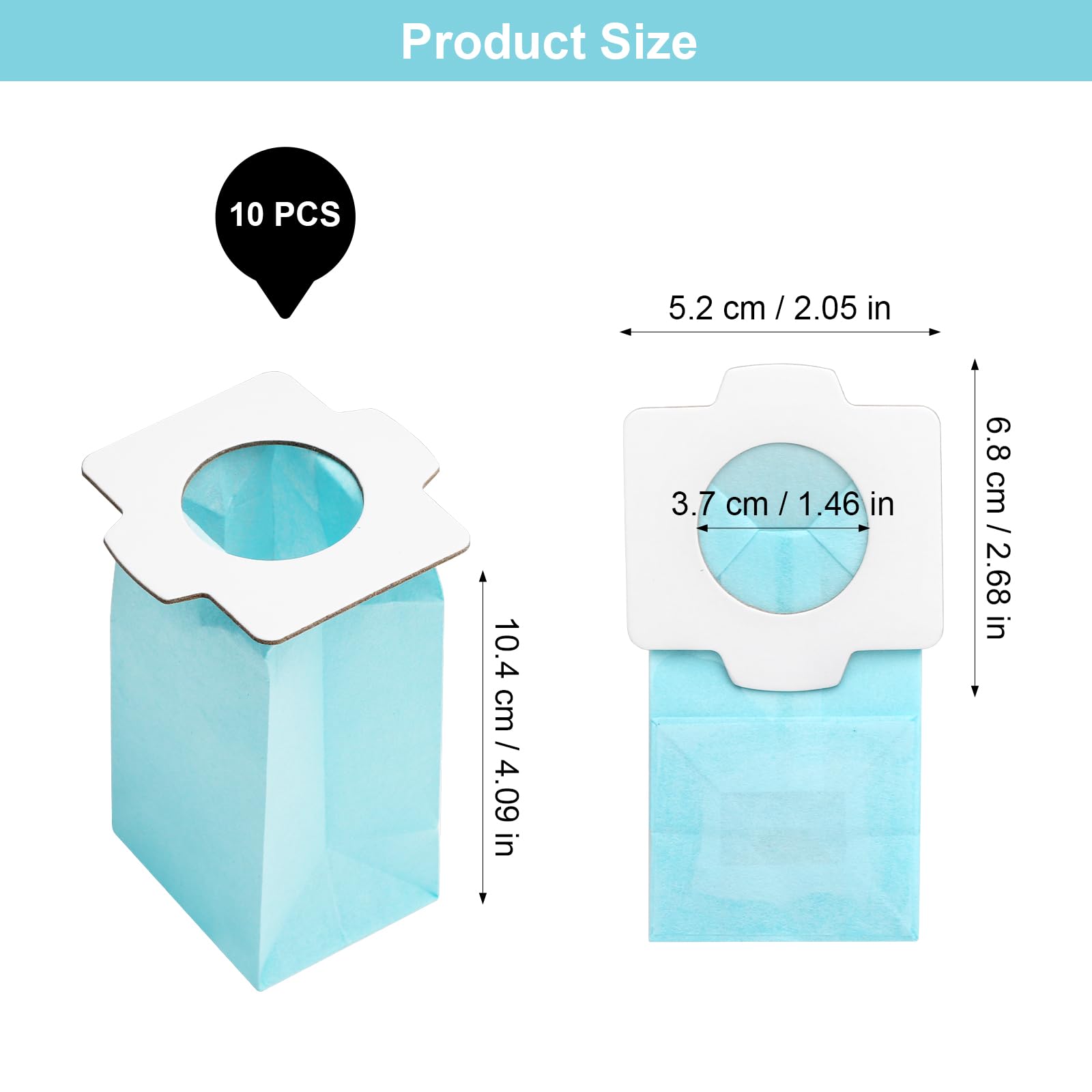 Lot de 10 Sacs D'aspirateur pour Makita Tool Gmbh Filtre en papier Sacs compatible pour Makita CL072D, CL102D, CL105D, CL107D, CL121D, CL142FD, CL182FD, CL184D, CL282FD, 4093D, 4073D, 4072D