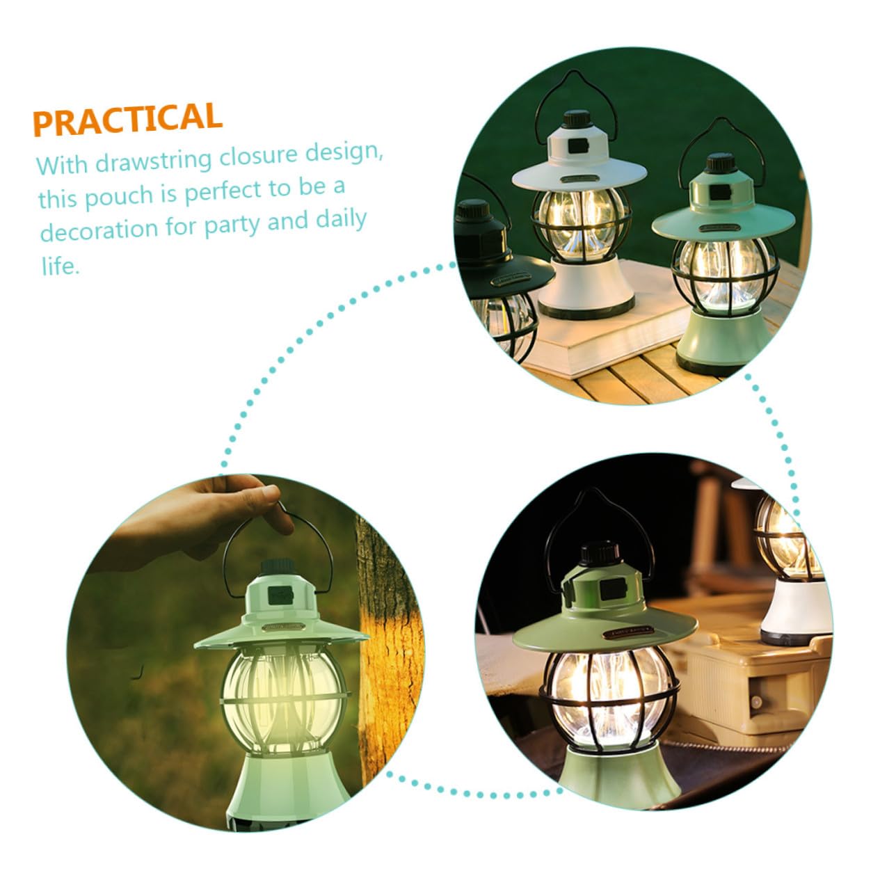 TOYANDONA Tragbare Campinglampe Vintage Zeltlampe Akku Outdoor Beleuchtung Grün Multifunktional Leicht für Wandern Rucksackreisen Camping