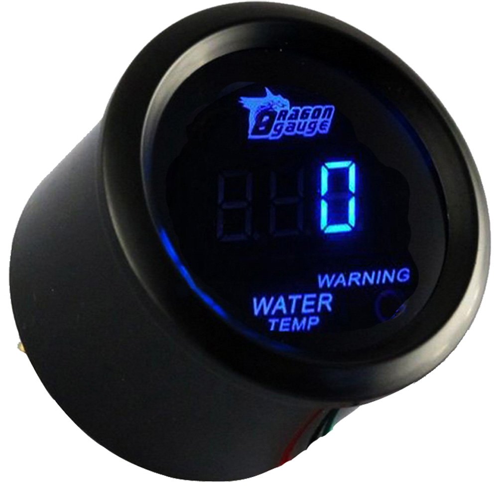 E Support Jauge de Température de l'eau électrique Lumière LED Bleue Numérique Jauge de Température de l'eau Outil Universel Instrument de Mètre 2" 52mm