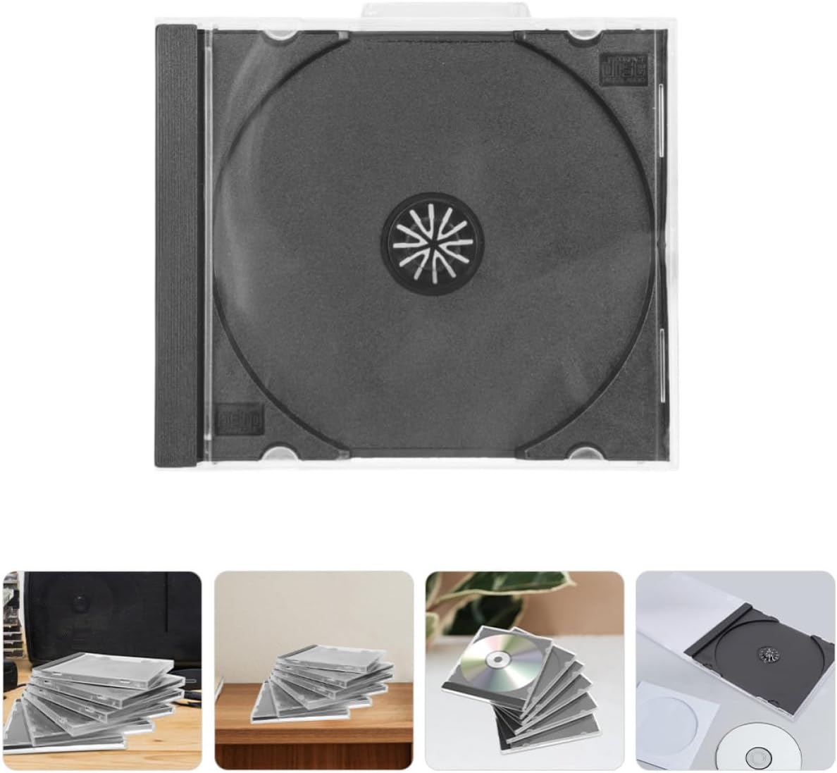 10pcs Black Plastic CD Case Jewel Boxes for Disc and CD Storage Secure Packaging Protects Against Damage During Transport for Media Storage and Organization
