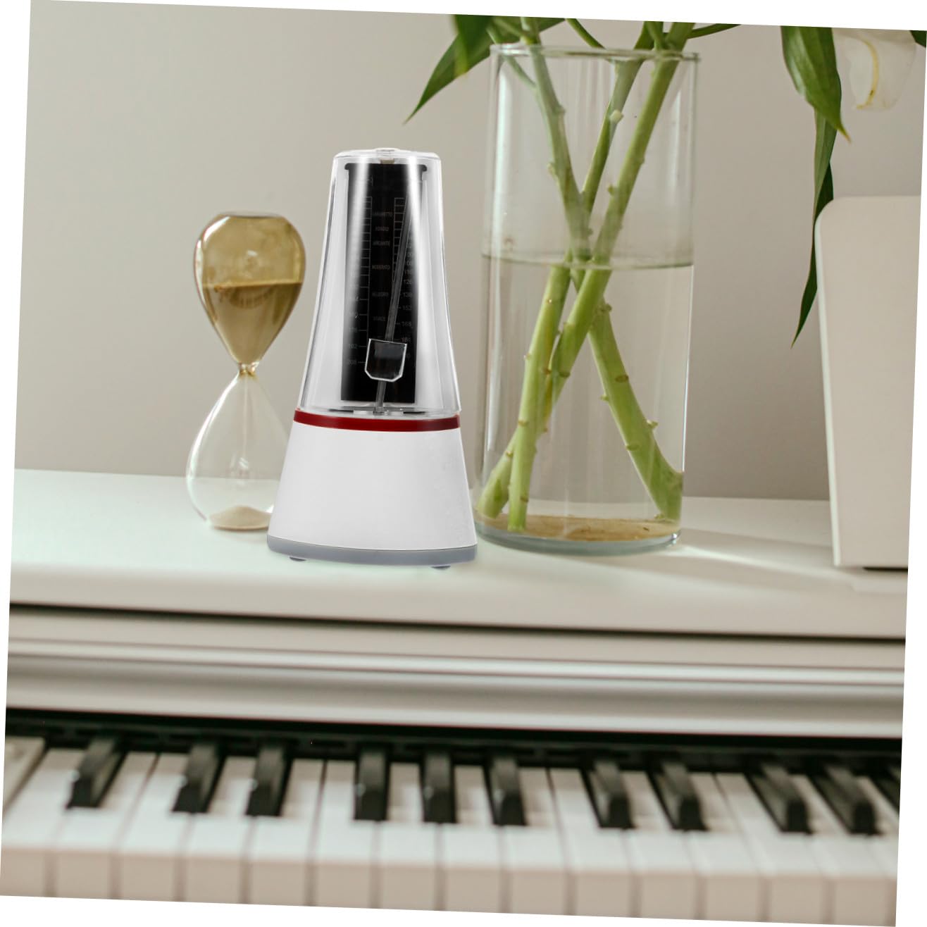 Abaodam Kleines Mechanisches Metronom für Klavier und Gitarre mit Weißem Abs Gehäuse und Präzisem Takt für Anfänger und Musikalische Übungen