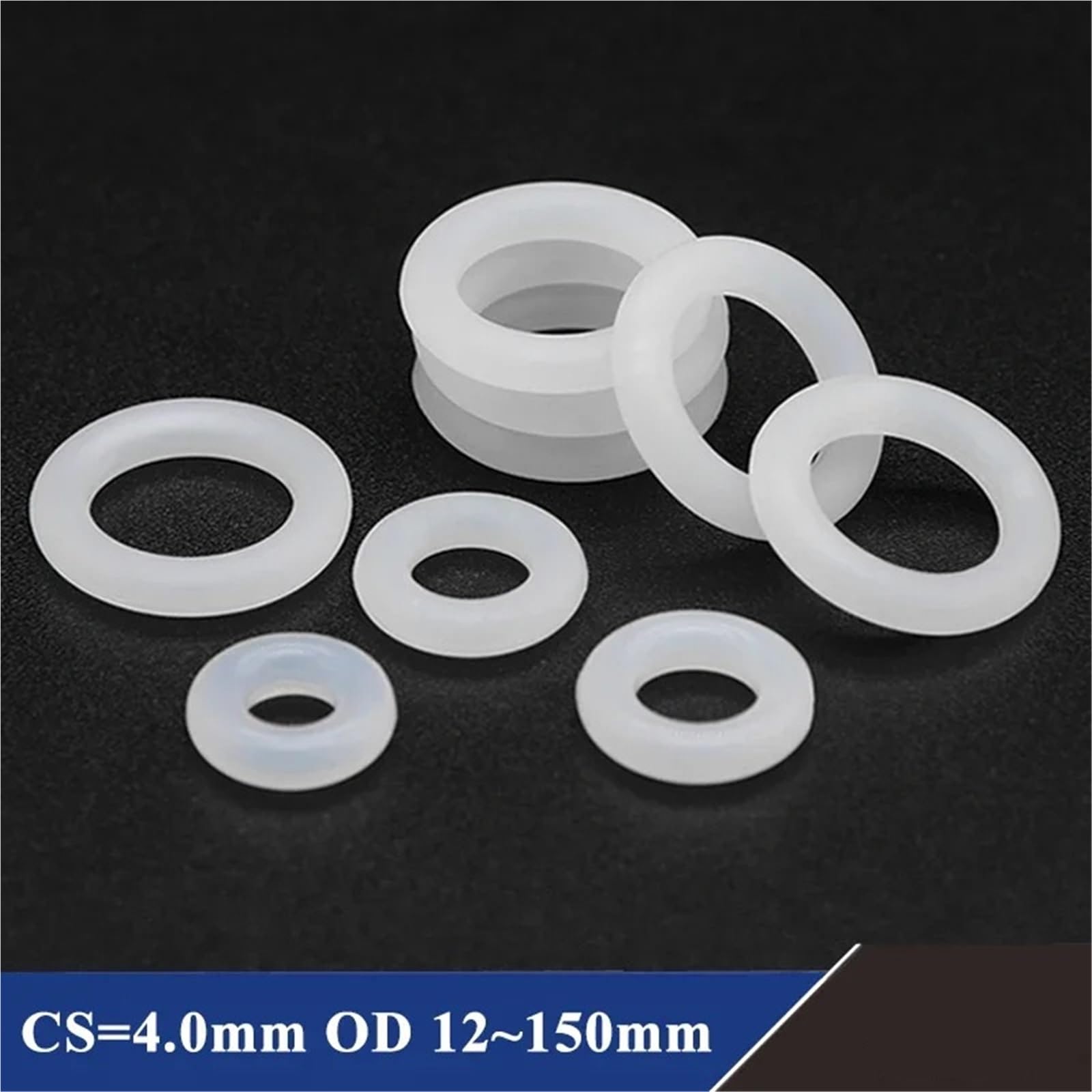 10 sztuk CS 4 mm OD 12 ~ 150 mm biały silikonowy pierścień uszczelniający O-ring wodoodporny okrągły pierścień uszczelniający (OD 120 mm ID 112 mm)