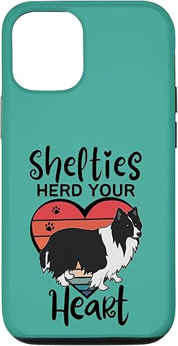 Funda para iPhone 13 Pro Shelties Herd Your Heart Black White Bi Black Sheltie Mom disponible en Yaxa Costa Rica
