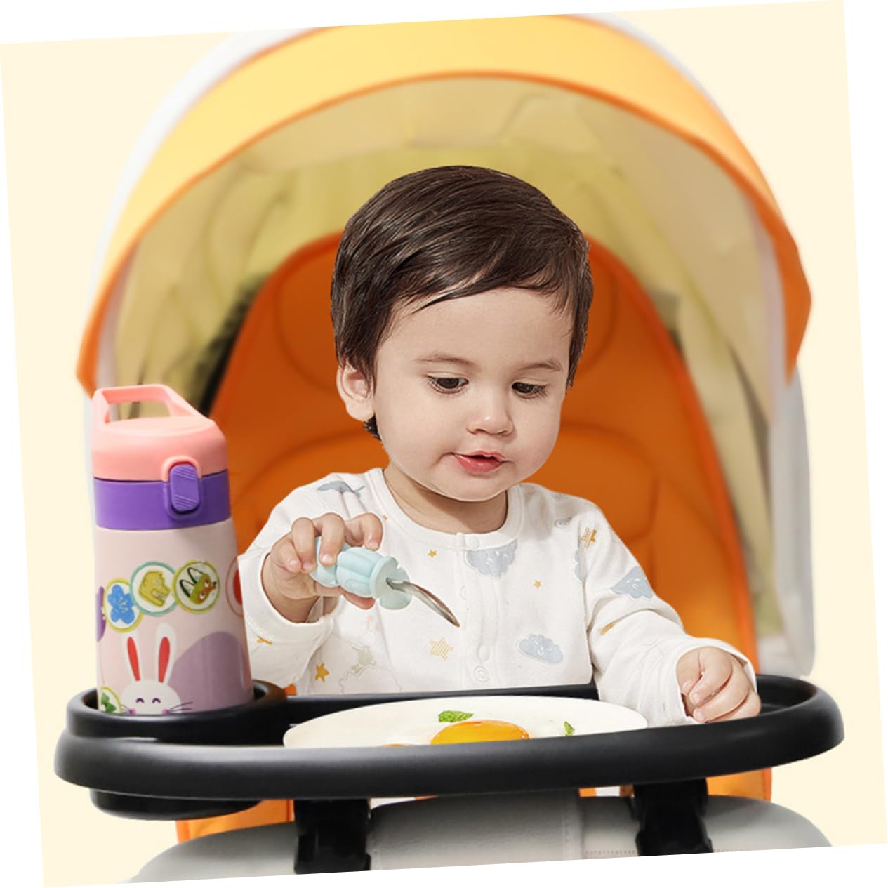 Plateau à Goûter pour Poussette en Plastique Noir, pour Bébé