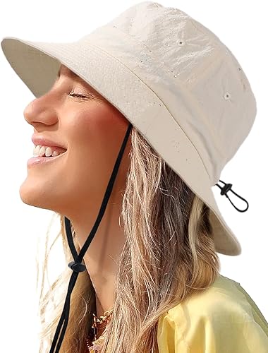 Miniatura 1 de Sombrero de pescador impermeable para mujeres y hombres, sombrero de lluvia UPF 50+ de ala ancha Boonie sombrero de sol plegable verano floppy playa