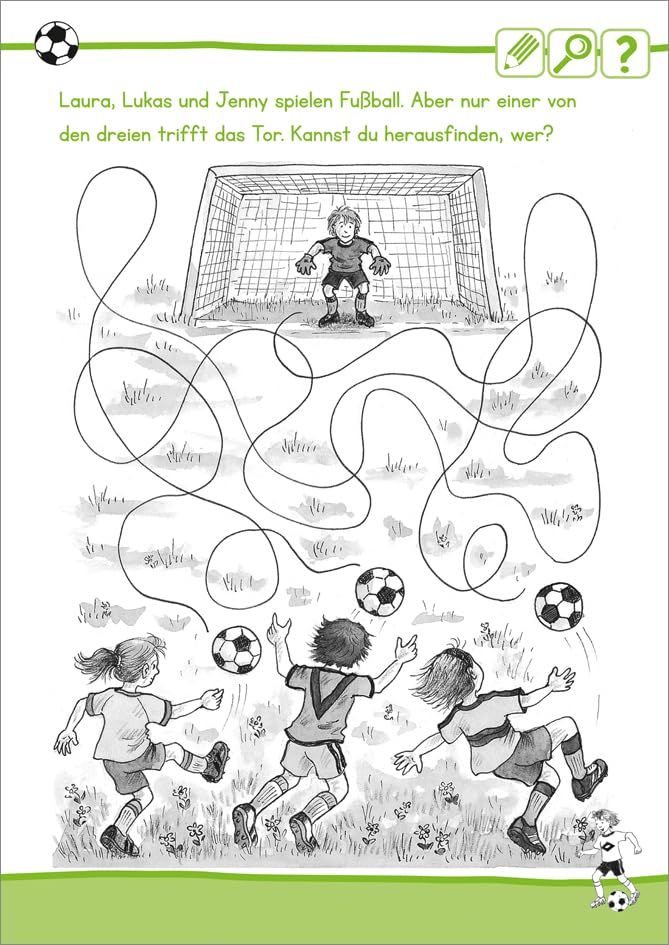 Rätselspaß Fußball. Ab 6 Jahren / Labyrinthe, Suchbilder, Reihenfolgen bestimmen u.v.m. / Rätselheft zum Thema Fußball für Mädchen und Jungen (Rätsel, Spaß, Spiele)