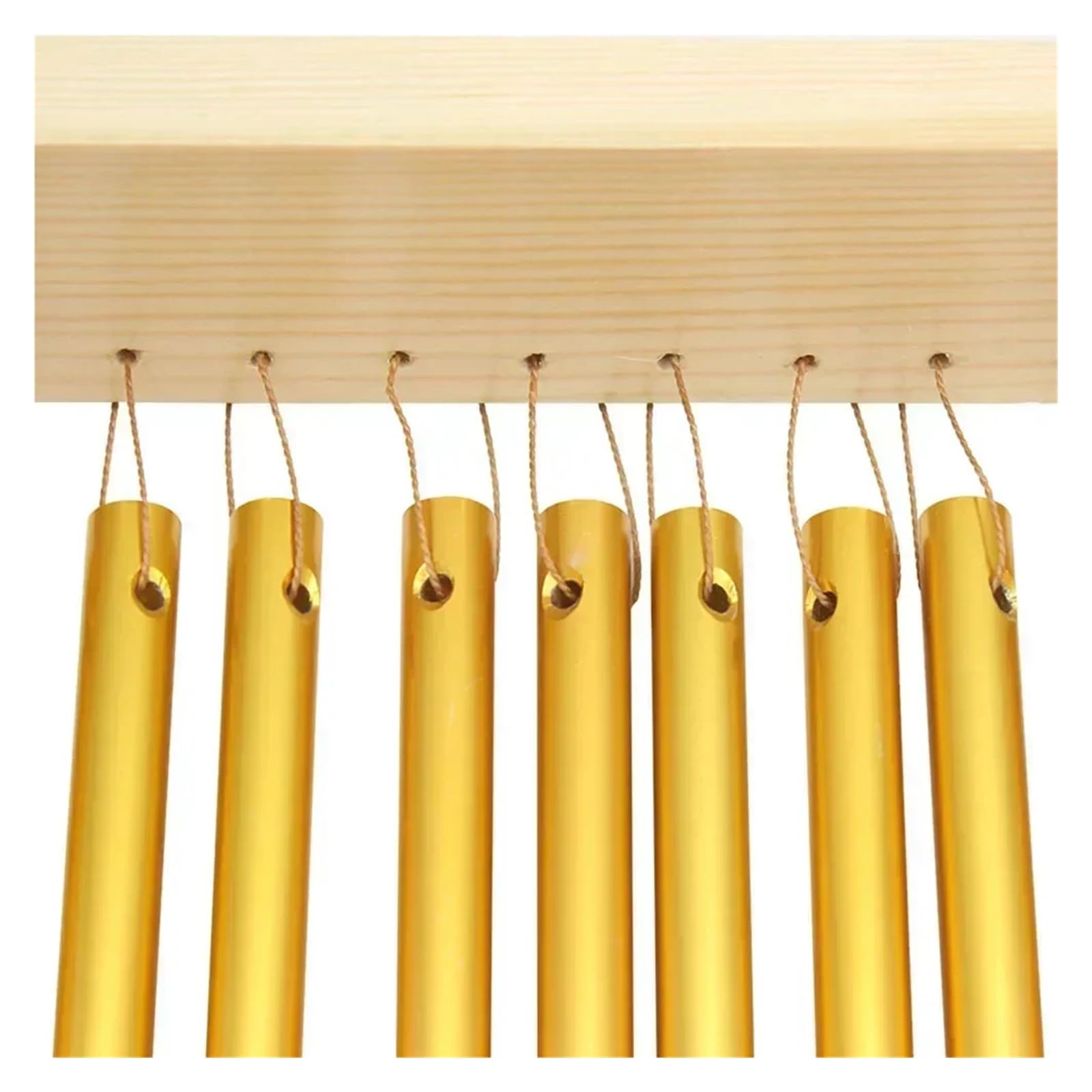 Carillón de Viento con Marco de Madera de pie, carillones de Viento de 20 Tonos con decoración de Instrumentos de percusión de Palo Campana del Viento Musical(Golden)