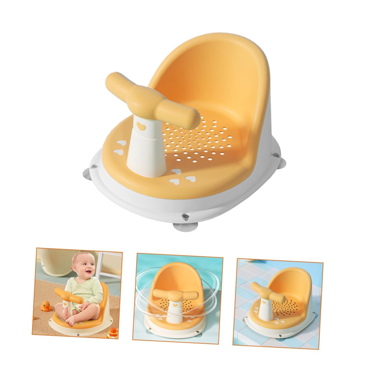 Asiento Material Bebés Baño Antideslizante para Diseño y Pp y Tpe para Limpieza Esfuerzo, Adecuado para Hora del Baño y Juegos