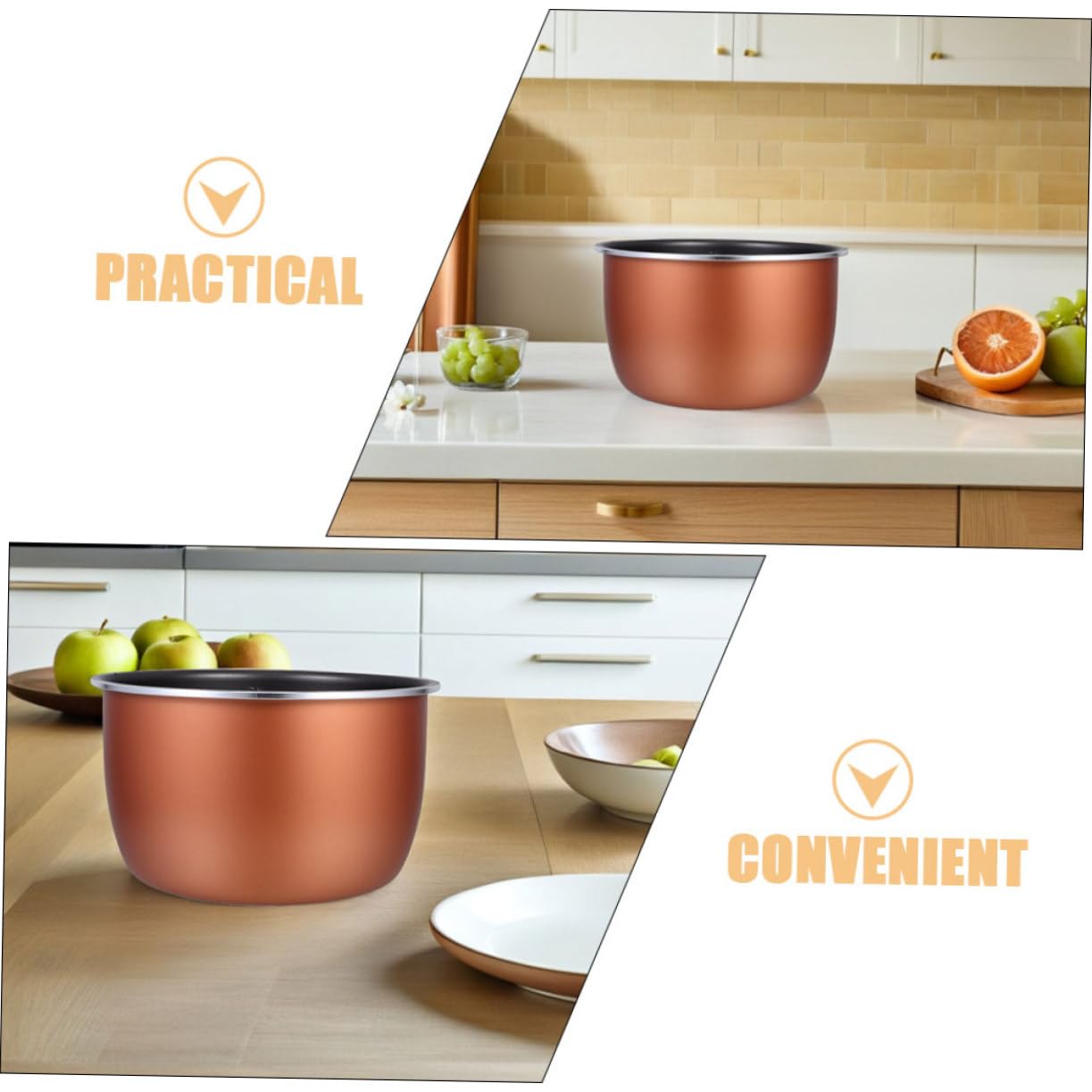 Cuoci Riso Ricambio 5l in Lega di Alluminio, 2 Pezzi | Rivestimento Antiaderente, Design Ispessito, per Ricette a Riscaldamento Prolungato e Pasti Familiari Quotidiani