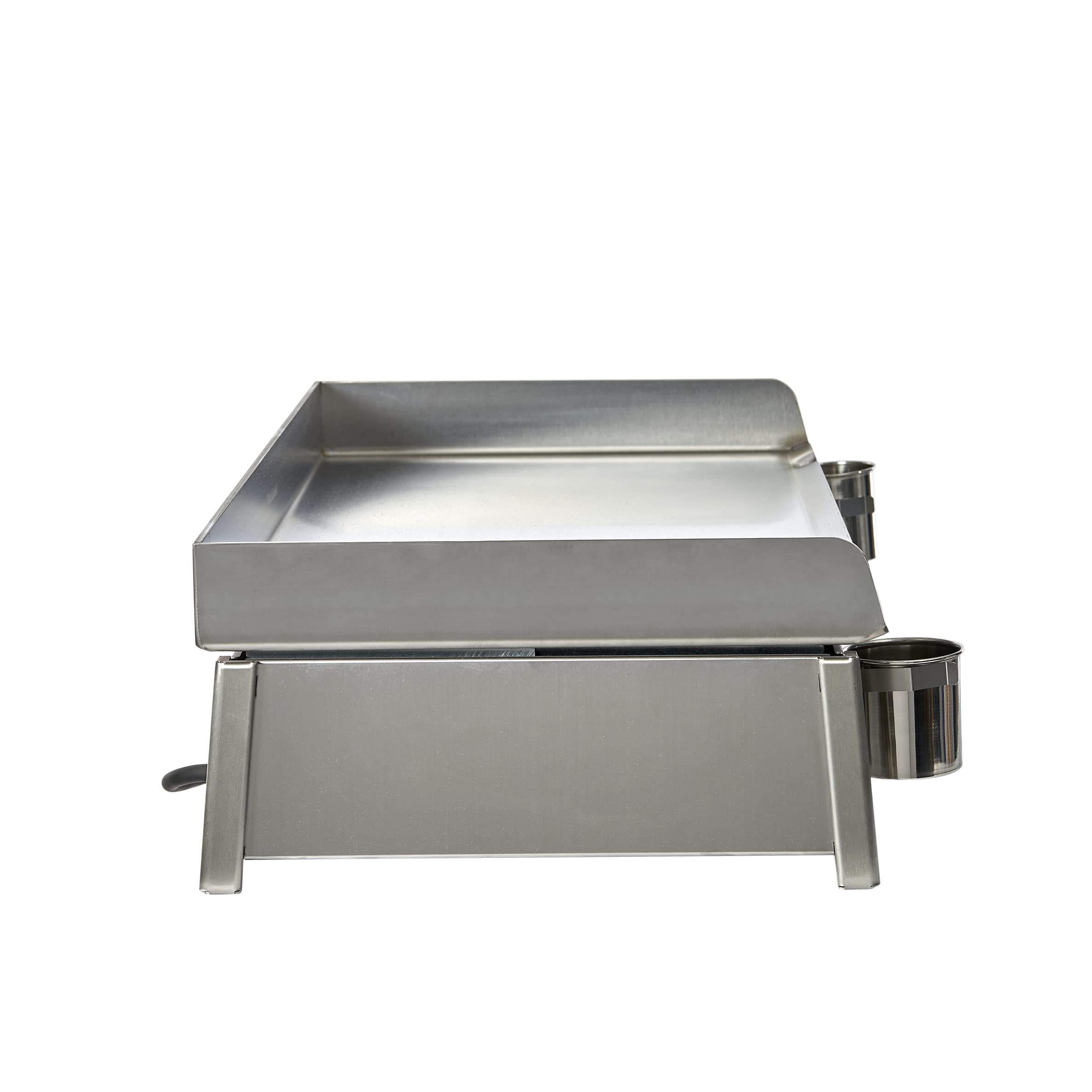 PLANCHAELEC - Plancha Electrique ANTHEA E870-3600W - Couvercle + 2 Ustensiles - Inox - Thermostat Réglable - 16 Personnes - Made In France - L87 X P43 X H25 cm