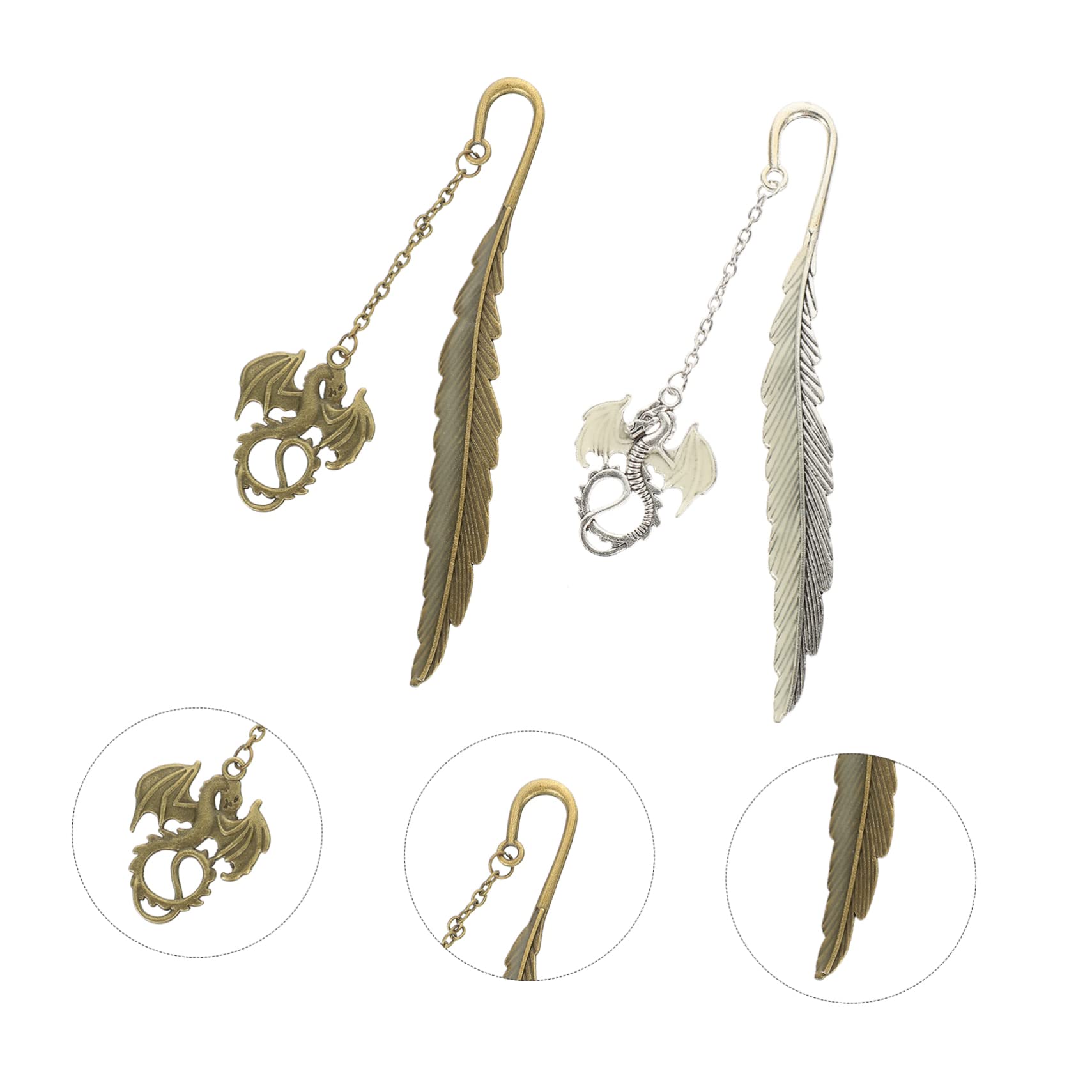 Housoutil 5 Set Segnalibri Retro Luminosi Zinco Pterosauro Per Per Studenti E Amanti Dei Libri 2 Pezzi*5