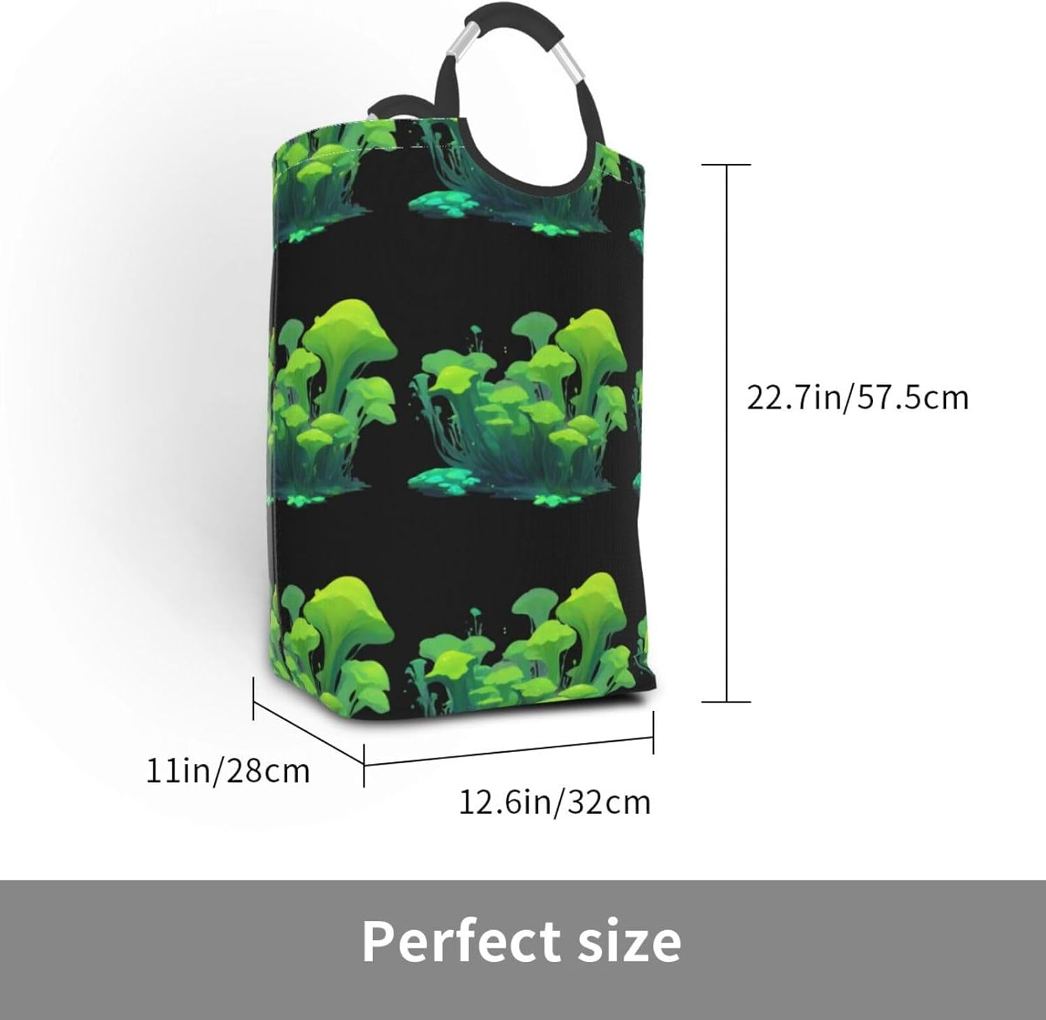 Algae Bloom Foldable storage bag, 50L capacity, suitable for laundry room, dormitory bedroom, dirty clothes storage basket.