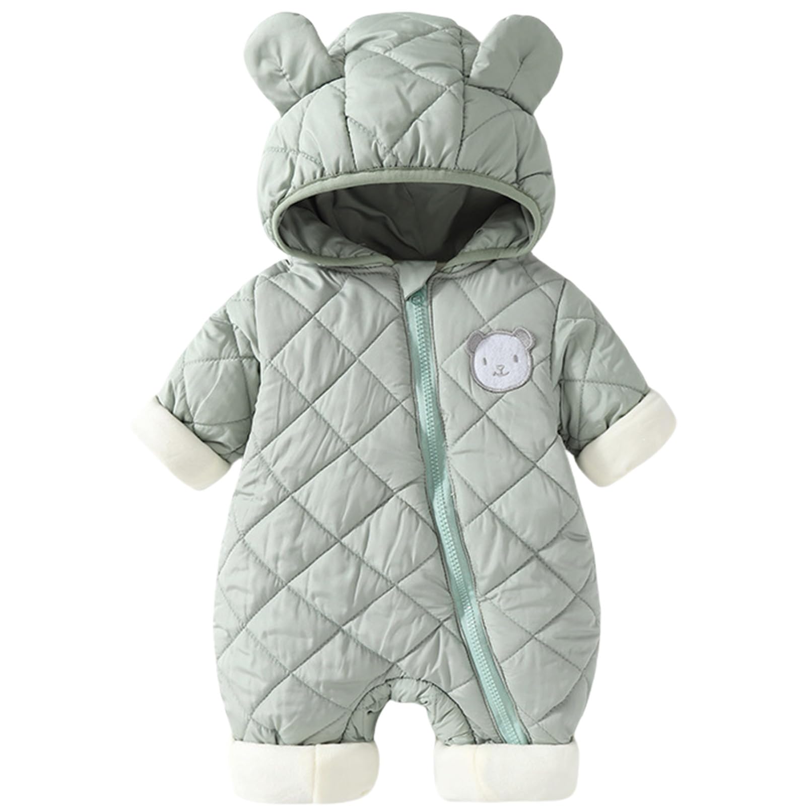 Baby Herbst Winter Strampler Baumwolle Gepolstert Overall Uni Neugeborene Klettern Kleidung Warm Outwear Langarm Bodysuit