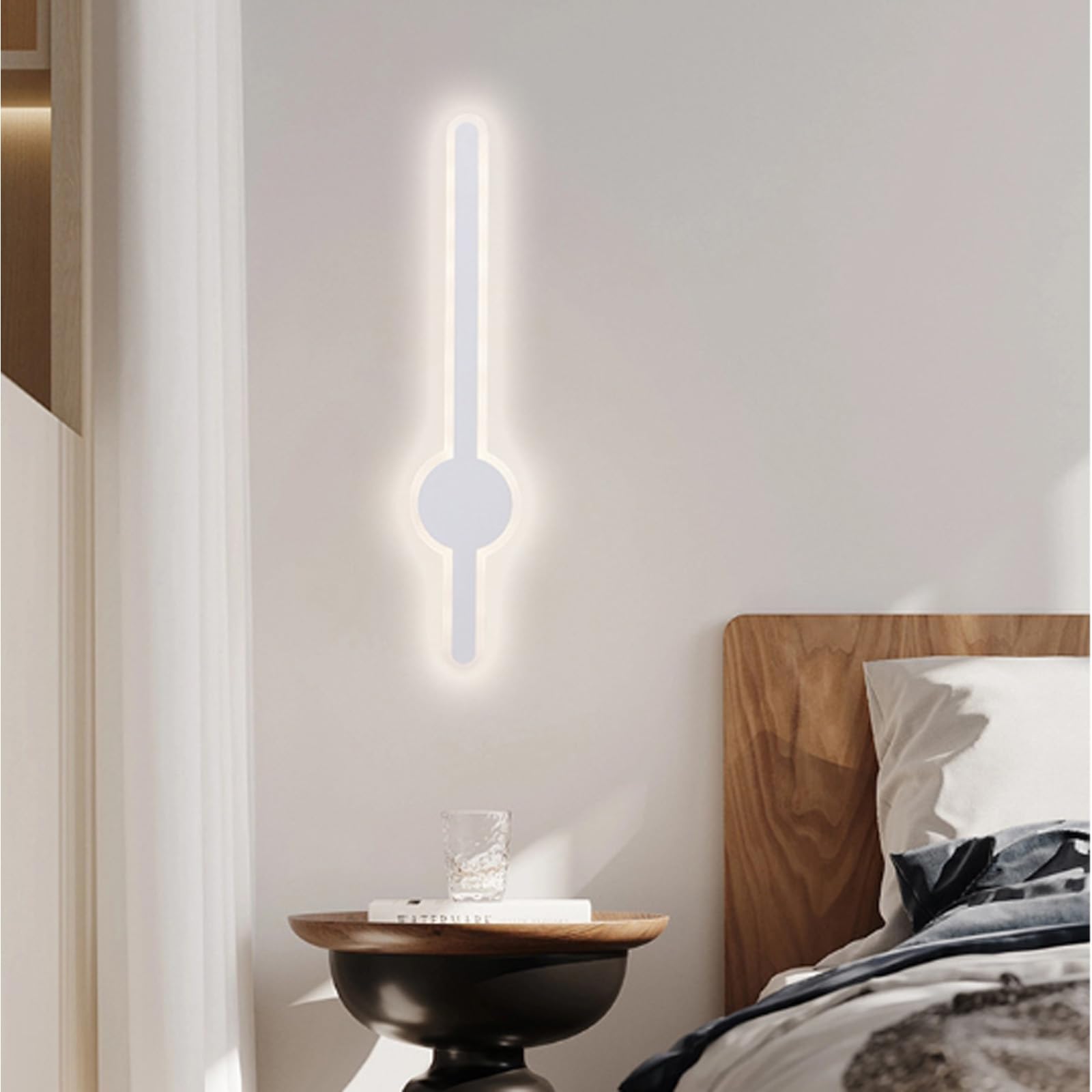 HCZKIUJY LED Wall Sconces, 3-Color Adjustable Wall Lights (White White Light-40cm)