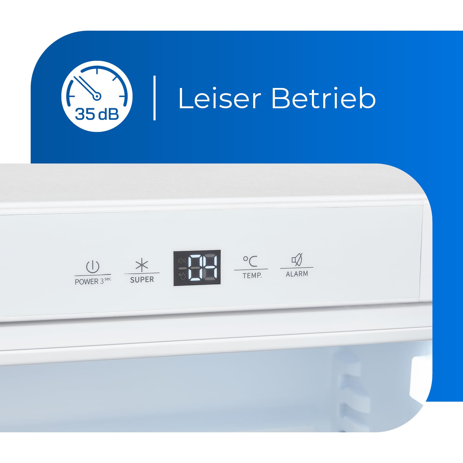 Exquisit UKS140-V-FE-010D Unterbau Kühlschrank, 138 l, Festtürmontage | Einbaukühlschrank mit digitaler LED-Anzeige, akustischem Türalarm, wechselbarem Türanschlag und hellem Innenlicht