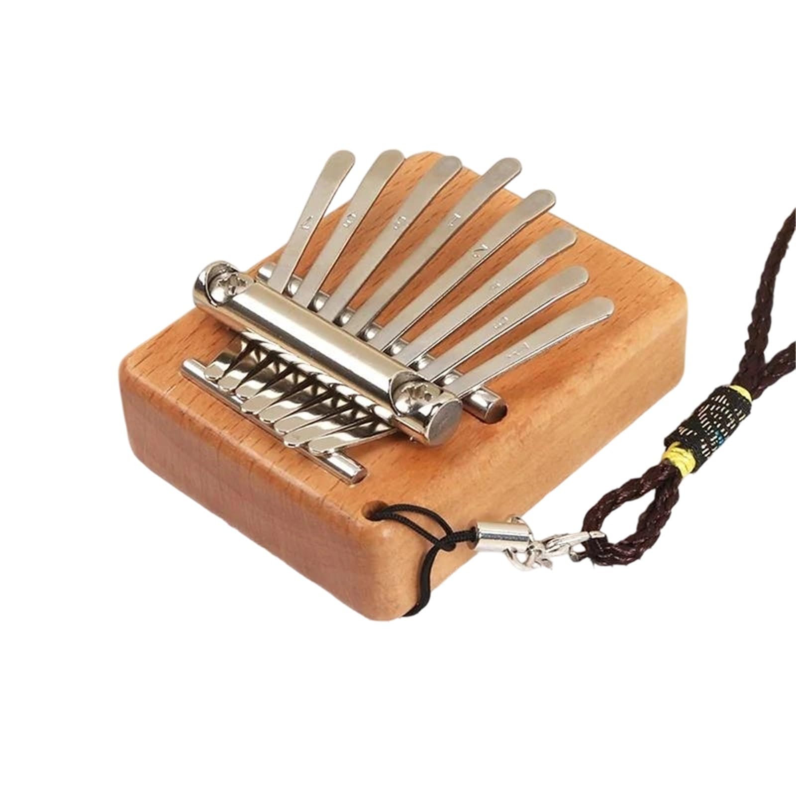 Piano De Pulgar Kalimba De 8 Teclas Accesorios De Madera De Haya Colgante