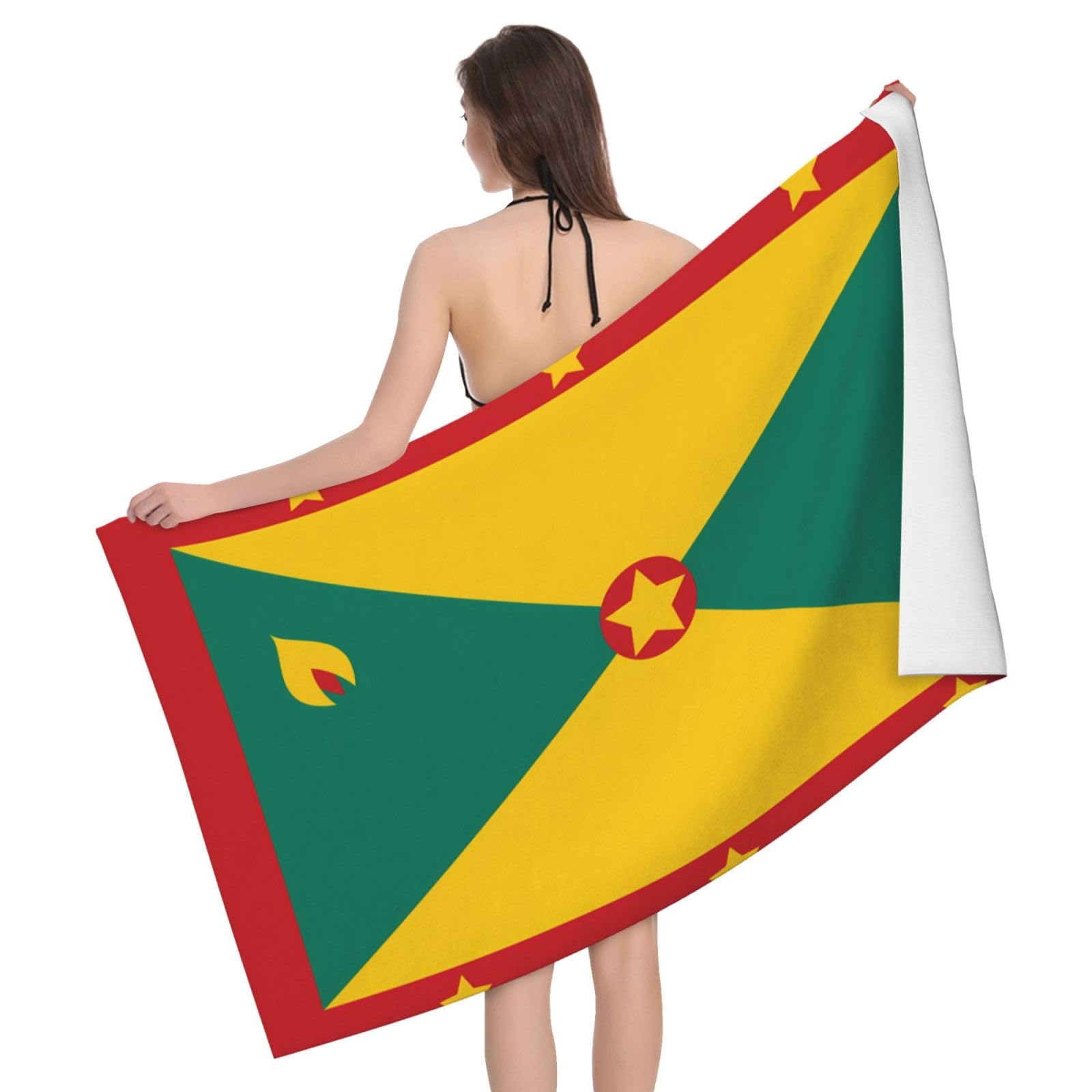 Ggsdaf White Flag Of Grenada Bath Towel Soft Bath Towels Suitable For Use In Gyms Hotels And Everyday Bathrooms