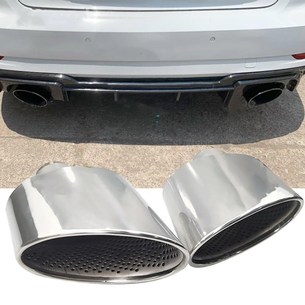 Embout D'Échappement Audi A4 A5 A6 A7 RS Argent - Accessoire Inox Sportif Droit