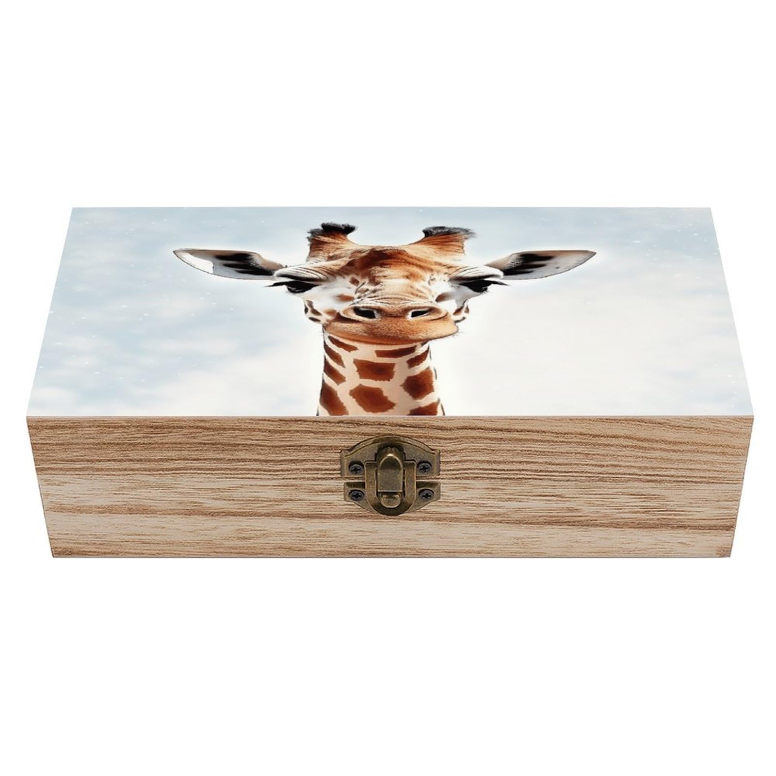 VstaDank Clever Giraffe Wooden Storage Box Wooden Keepsake Box with Hinged Lid Exquisite Solid Wood Decorative Jewelry Case Memory Box for Jewelry Photos Letters Crafts Trinkets