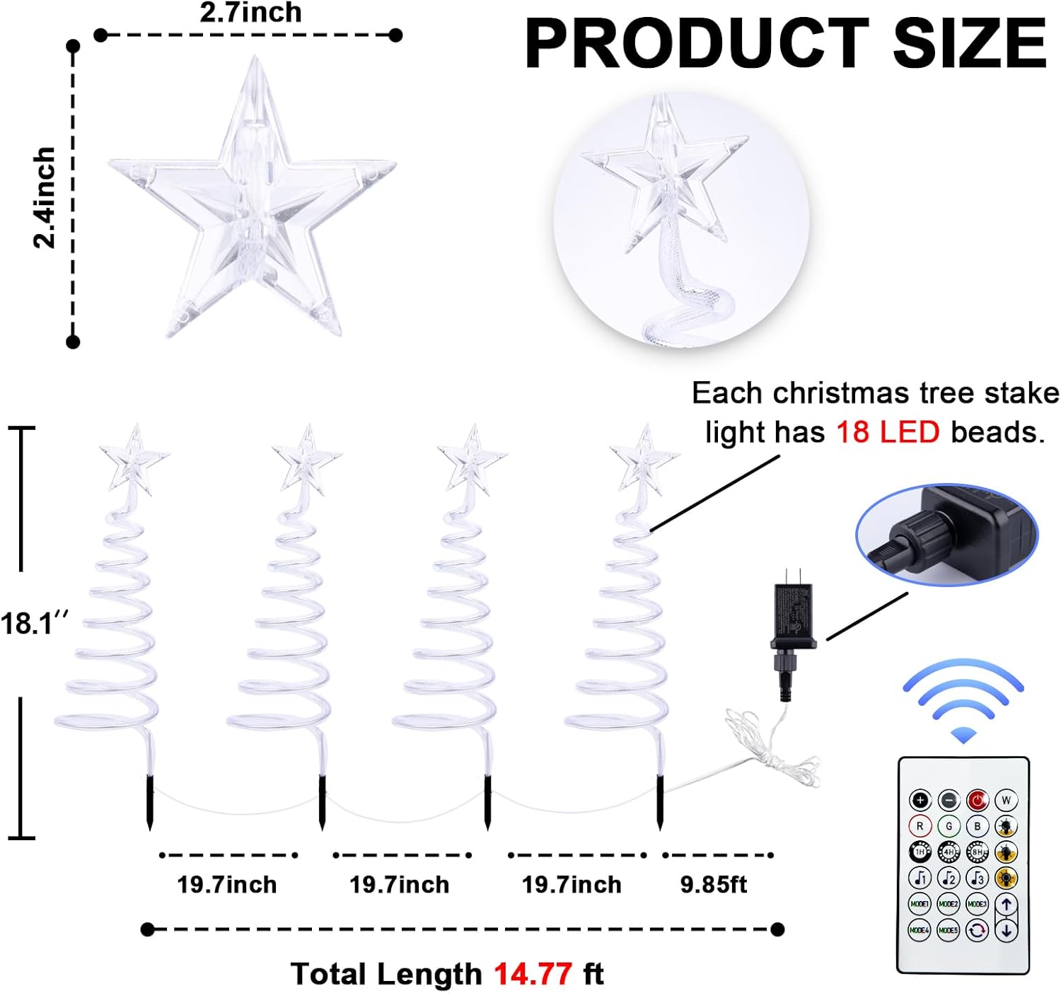 8 Pcs Spiral Christmas Pathway Lights Outdoor Smart Multicolor Spiral Xmas Trees Lights with APP & Remote Control, DIY, Timer, Waterproof, LED Christmas Outdoor Decorations for Yard Walkway