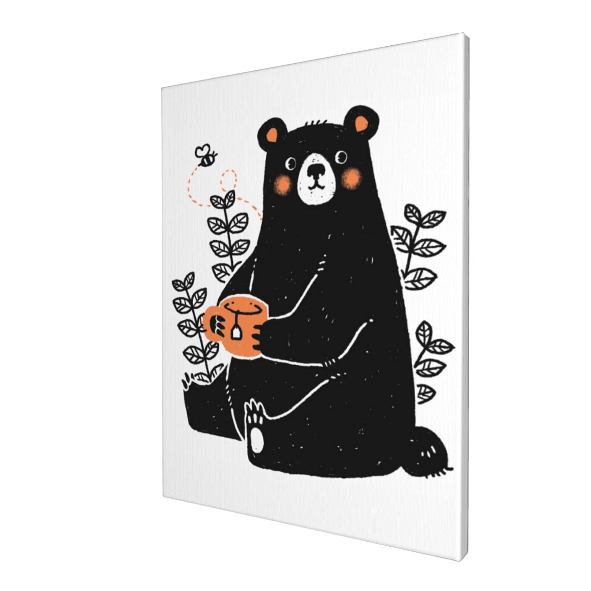 Amazon.co.jp: アートパネル 可愛い アニメ くま 黒い熊柄 アート