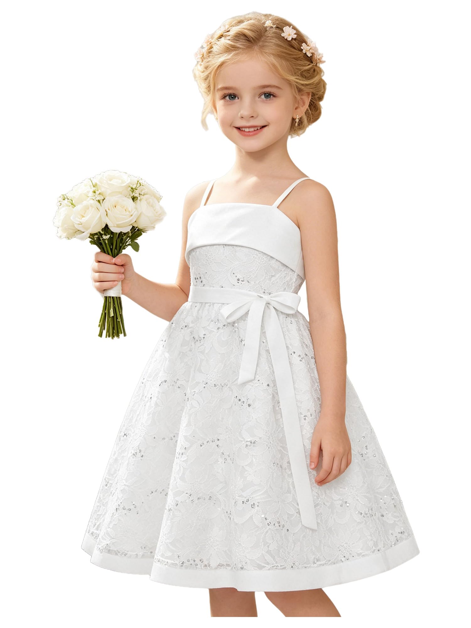 Oyolan Kinder Formelles Kleid Abendkleid Festlich Hochzeitsgast Festkleid