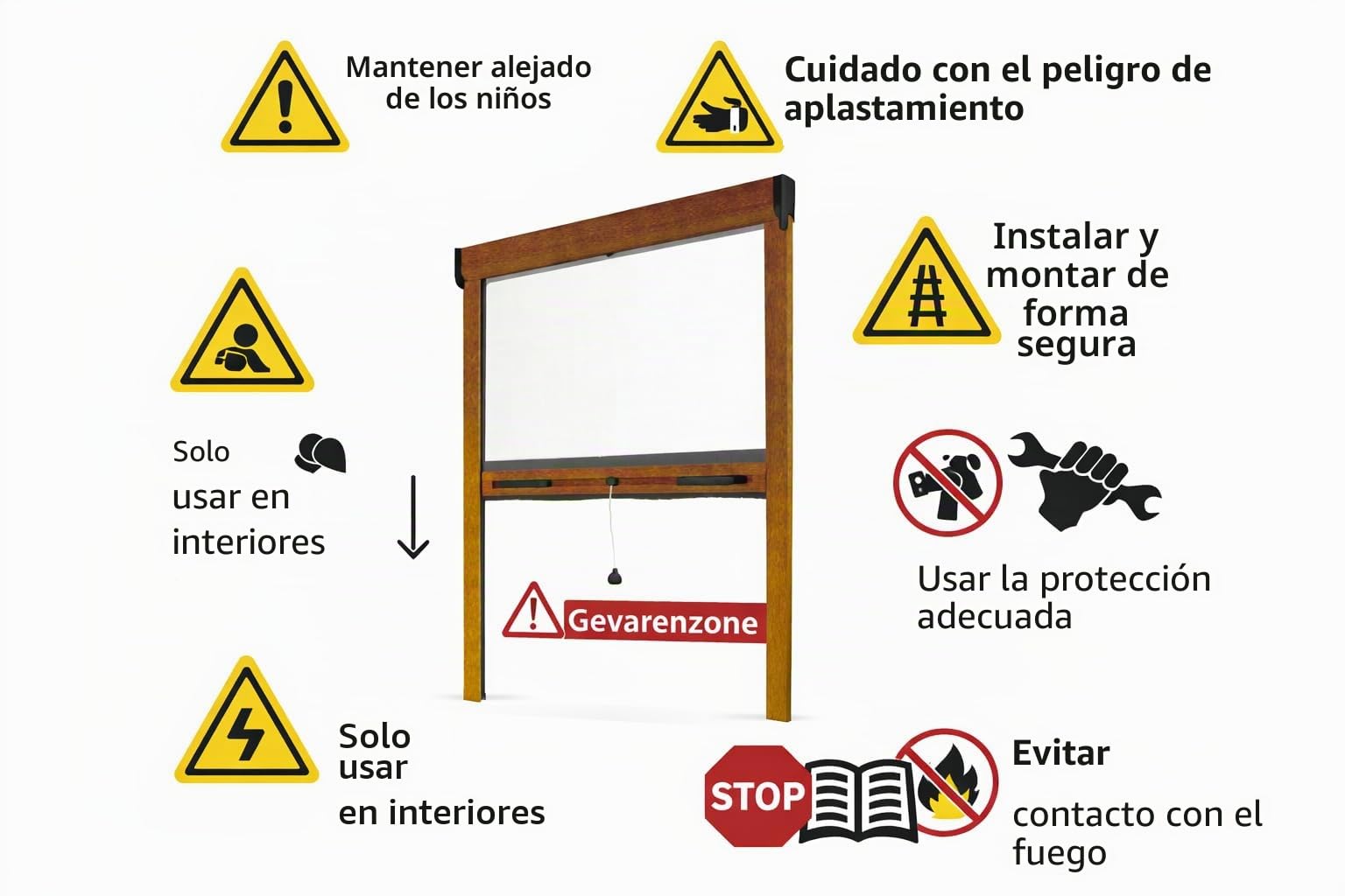 Mosquitera ventana y puerta aluminio (Roble dorado, Anch. 1500 x Alt. 1600mm - Ajustable)