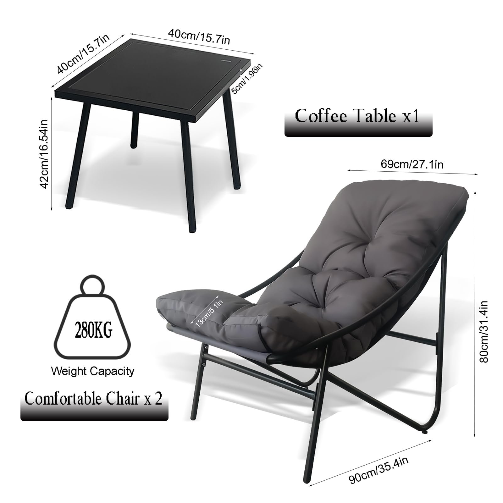 Con Cuscini Rimovibili Set Tavolo E Sedie Da Balcone, Set Di Mobili Da Giardino In Per 2 Persone, Mobili Giardino Per Esternoadatto Per Portici, Terrazze E Balconi Set Da Balcone. (Marrone)