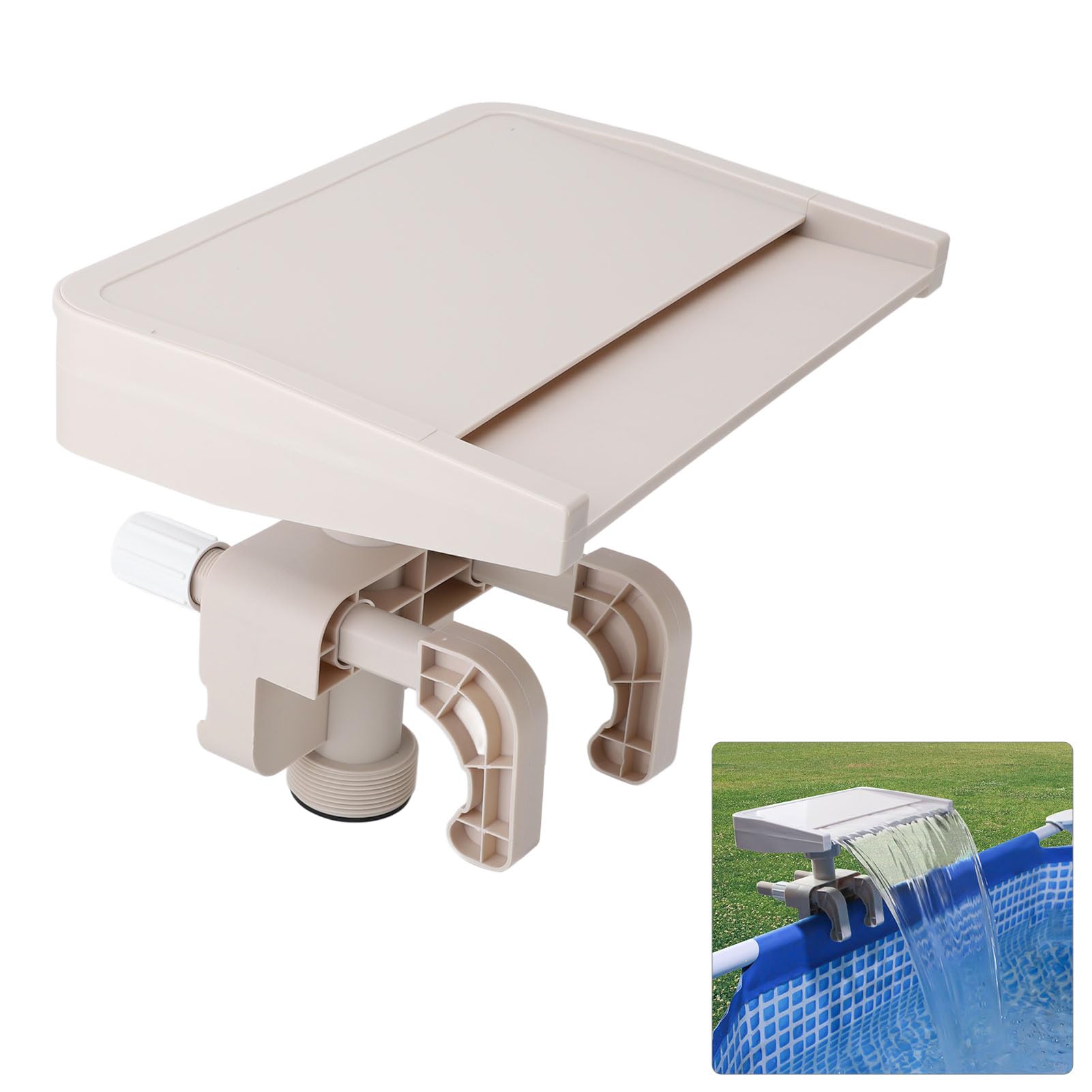Gonetre Für Pool-Wasserfälle, Wasserfall-Poolbrunnen, abnehmbare, tragbare Halterung, separate Düsen, entspannender Wasserfall, oberirdischer Poolbrunnen, Überlauf, Befestigung aus