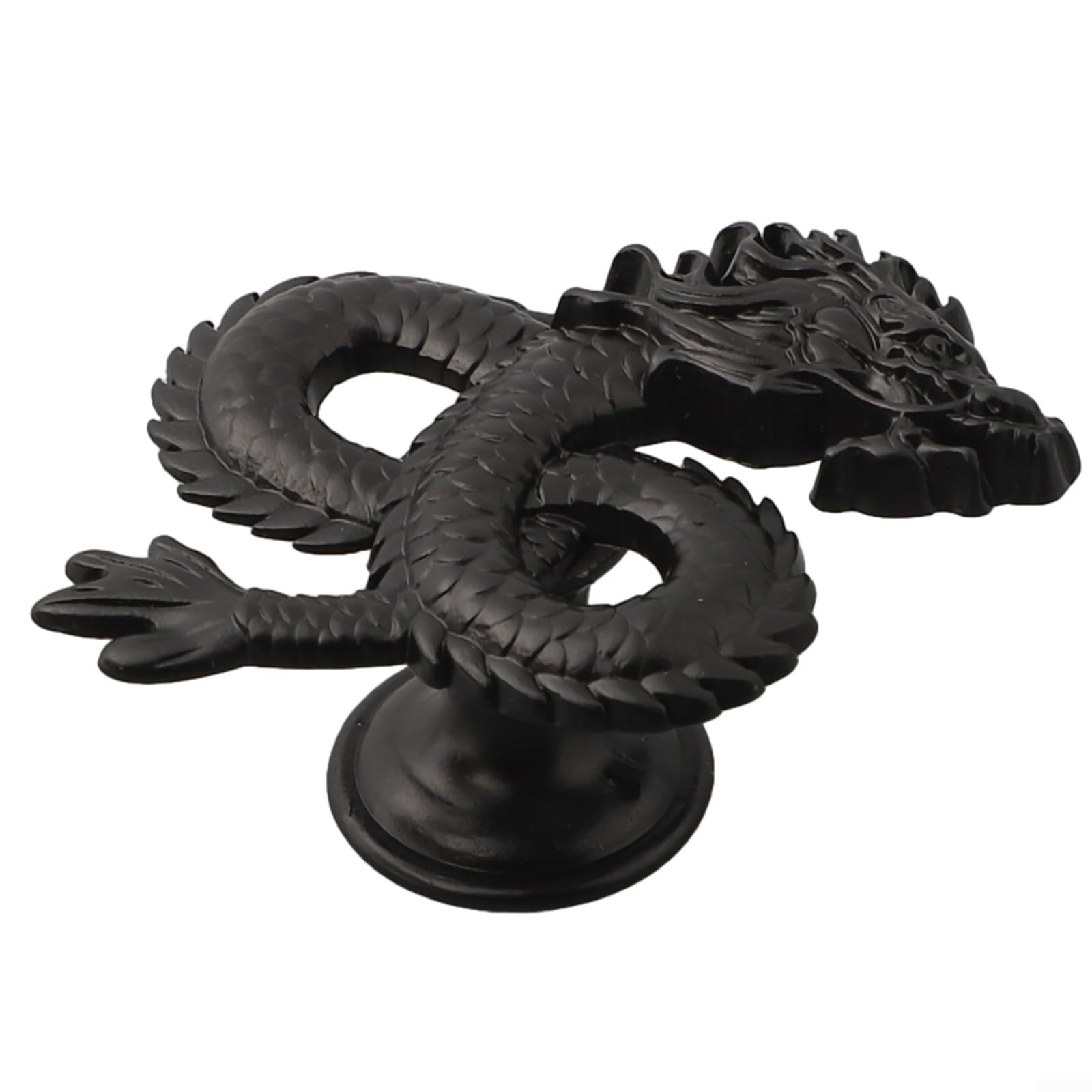 SMZhomeone Premium Dragon Door Knob, Long Lasting Zinc Alloy Handle for Furniture (Black)