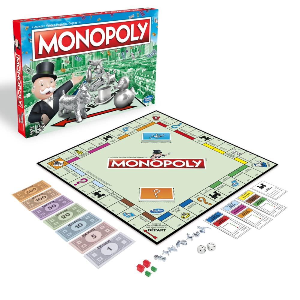 Monopoly, Gioco per Famiglia e Bambini, da 2 a 6 Giocatori, a partire da 8 anni, include carte scelte dal pubblico multicolore