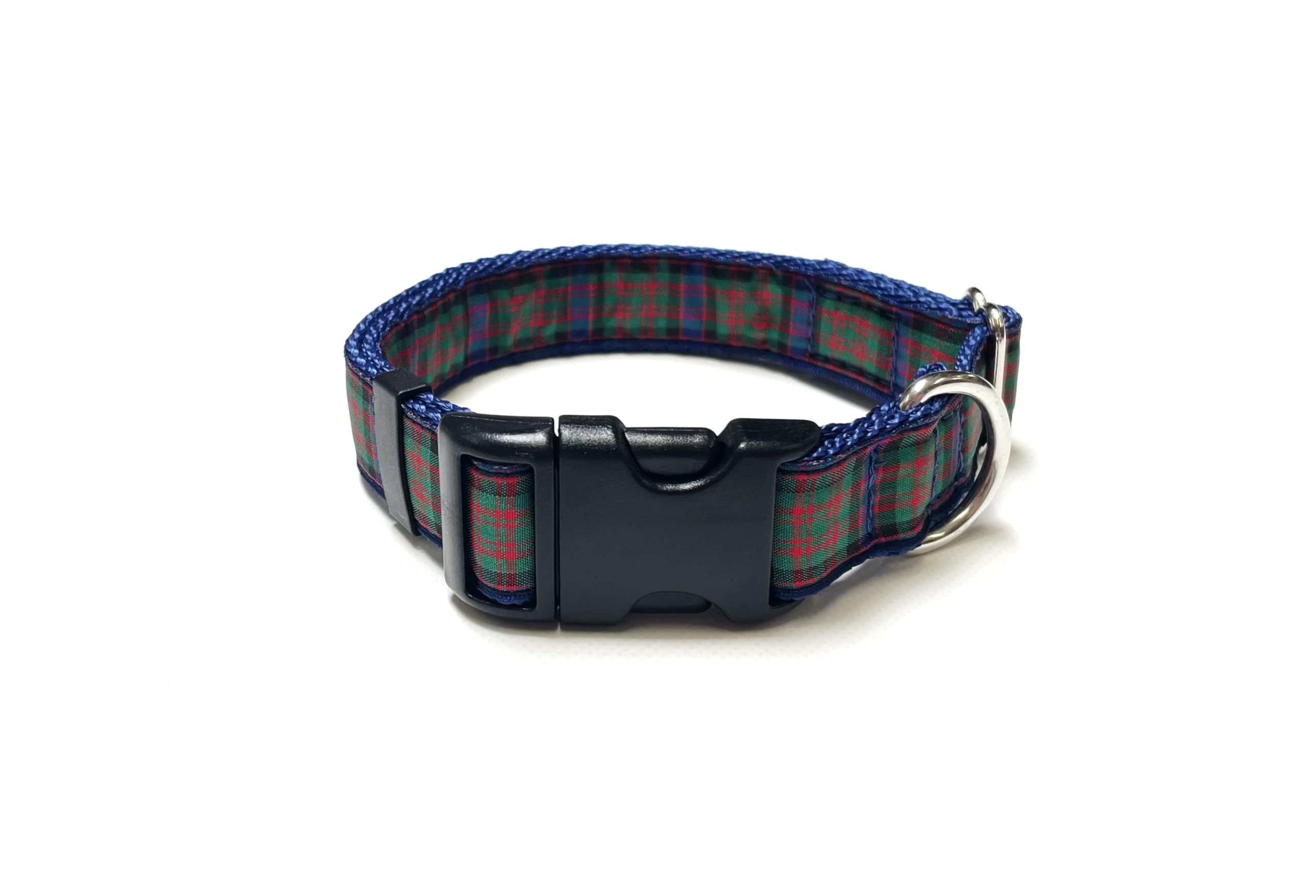 Tartan Dog Collar 25mm Wide Adjustable Comfortable Collar Small Medium Large All Dog Breeds (Medium (14" - 20"), 14. MacDonald)