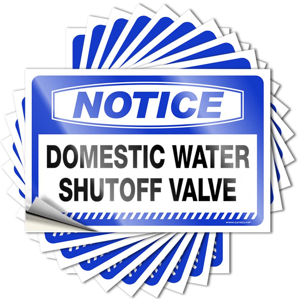 Funny Sticker Room Stuff Durable Vinyl - Notice Domestic Water Shutoff Valve Bumper for Farmers Use(8X12CM)