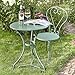 BUTLERS Gartenmöbel Set 3-teilig Century Bistroset für 2 Personen Ø 60 cm Metall Tisch mit Stühlen im französischen Stil | Balkonmöbel Gartenmöbel Set stapelbar Outdoor wetterfest