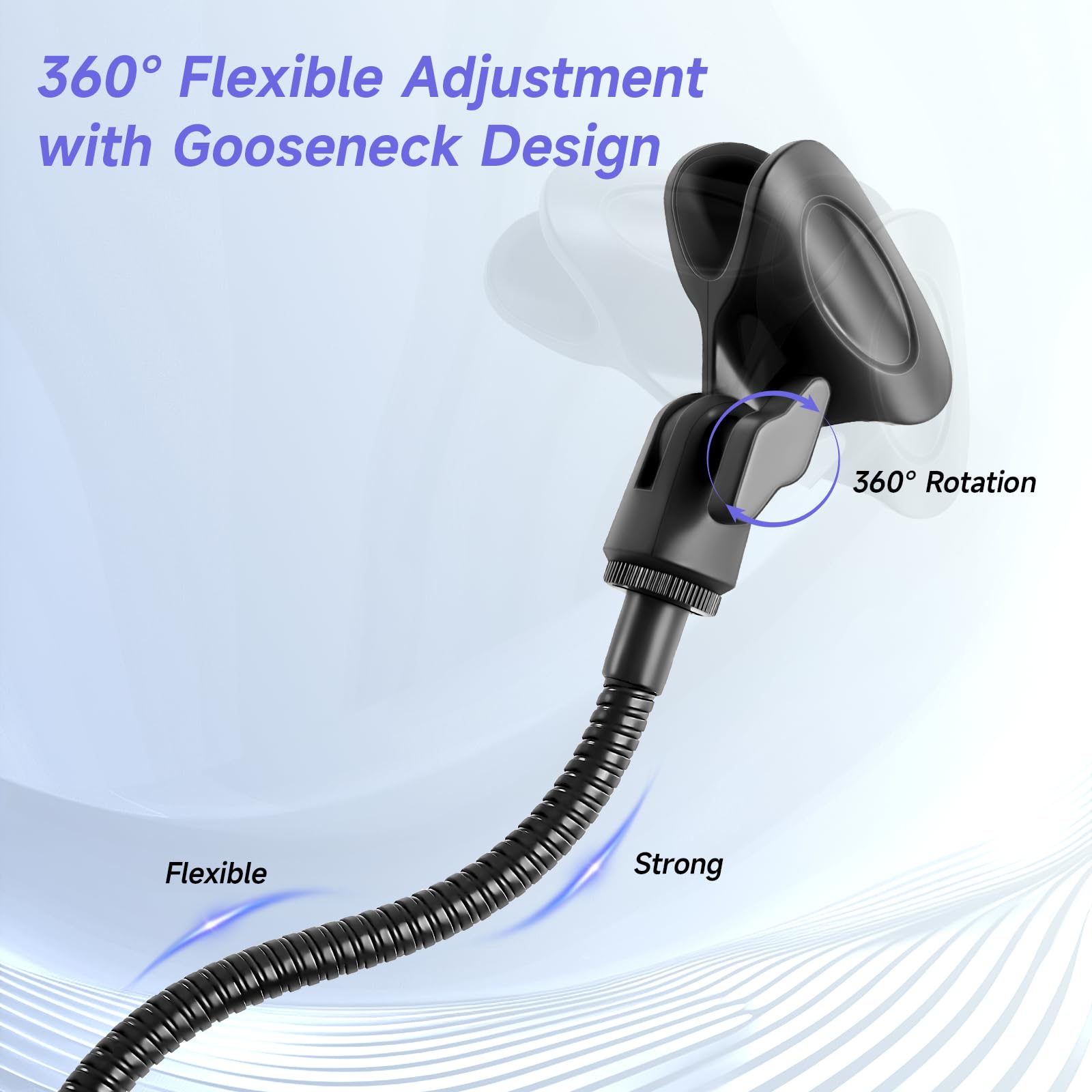 Podium Microphone Holder & Mic Holder -13.78" Flexible Gooseneck Desktop Mic Stands Holder with 0.38" to 0.63" Adapter Clamp for Lectern Podium Podcast Meetings Lectures Pulpit Streaming Gaming Studio