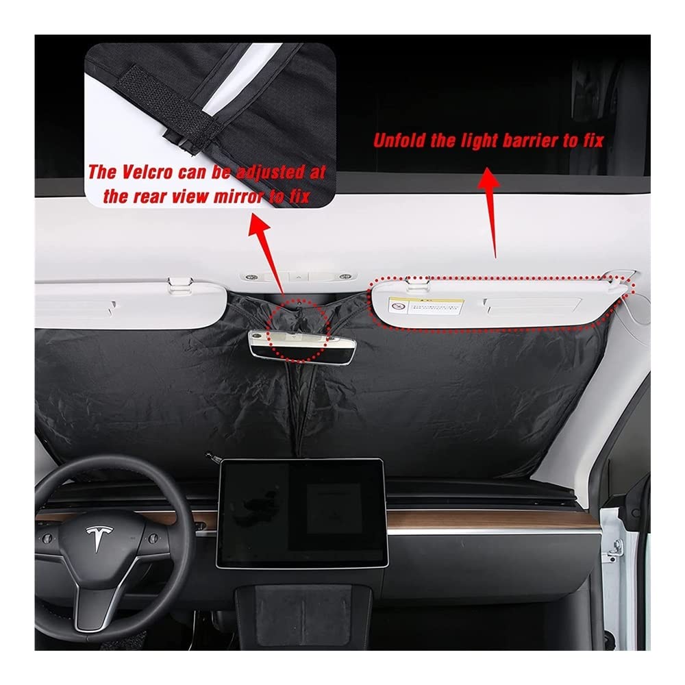 Parasole Auto Parabrezza Auto Parabrezza Parasole Blocchi Raggi UV Modely Parasole Protezione Pieghevole per Tesla Y per Modello 3 2017-2022 Parasole Accessori
