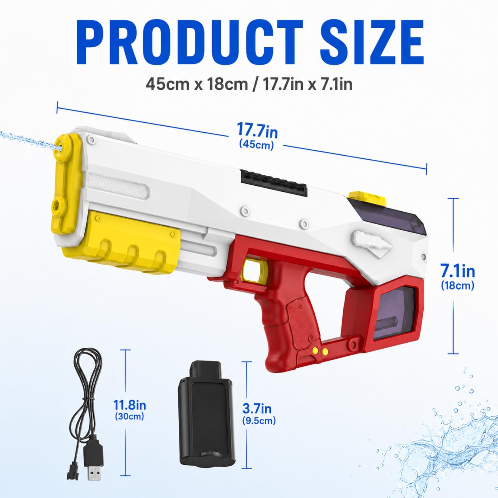 Pistola ad acqua elettrica,Self-Priming Water Guns, Water Gun with Lights and Sound Effects, Adult Water Gun, Gifts for Kids Birthday Gifts Beach Toys