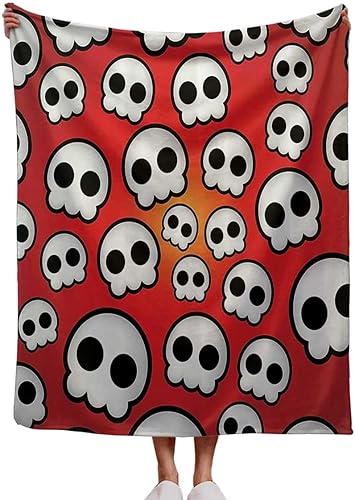 Mantas y mantas de calaveras de la colección de decoraciones de mantas personalizadas, acogedora decoración de habitación 30 x 40 pulgadas