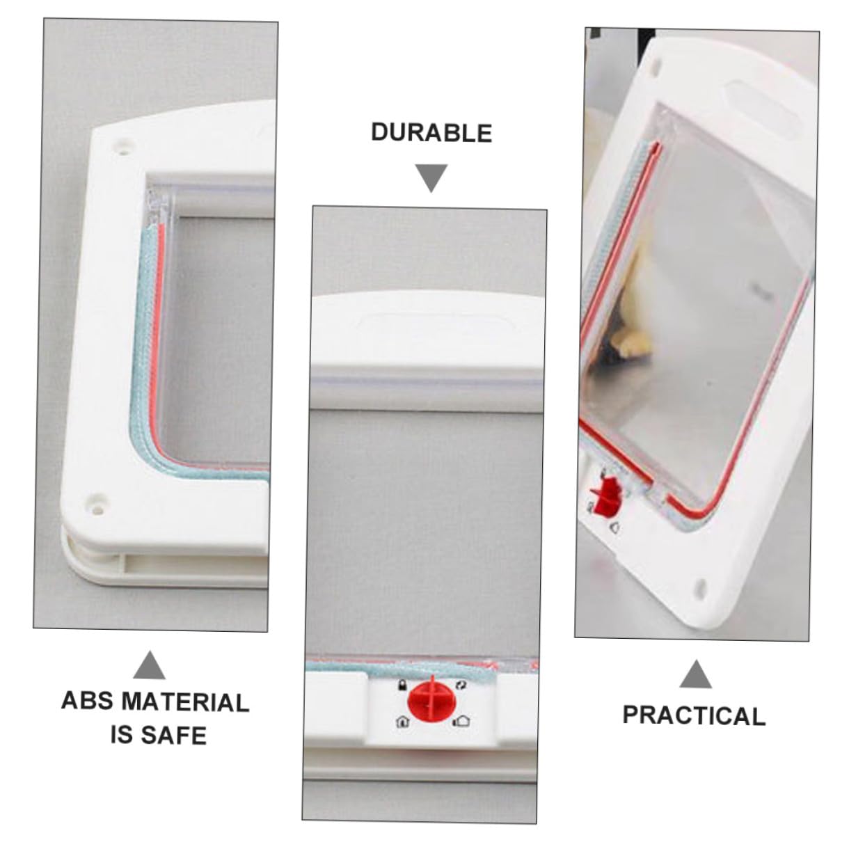Mobestech 2 pièces Chatières pour Chats et Petits Chiens avec Contrôle Entrée Portes pour Animaux Faciles à Installer Léger et Liberté de Passage pour Intérieur Blanc et Marron
