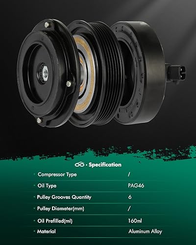 Miniatura 699 de SCITOO Compresor de CA para Acura TSX 2.4L 2004 2005 2006 2007 2008, CO 10849T Compresor de aire acondicionado con embrague 38810RBBA01 10360661