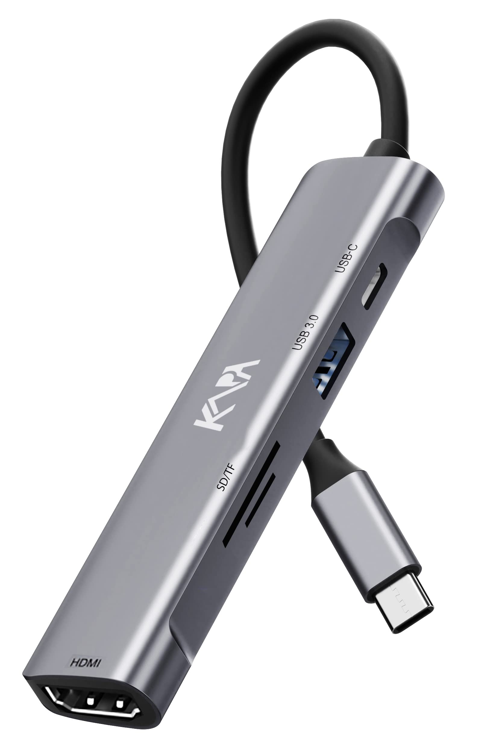 Kapa USB C Type HUB 5 in 1 Adapter, Aluminium Multi Dongle Type-C to USB 3.0, 4K HDMI, SD/TF Reader,60W PD Charging Port, Type C Data Port for MacBook Pro/Air, Dell, Samsung Dex Other Type C Devices-image-41