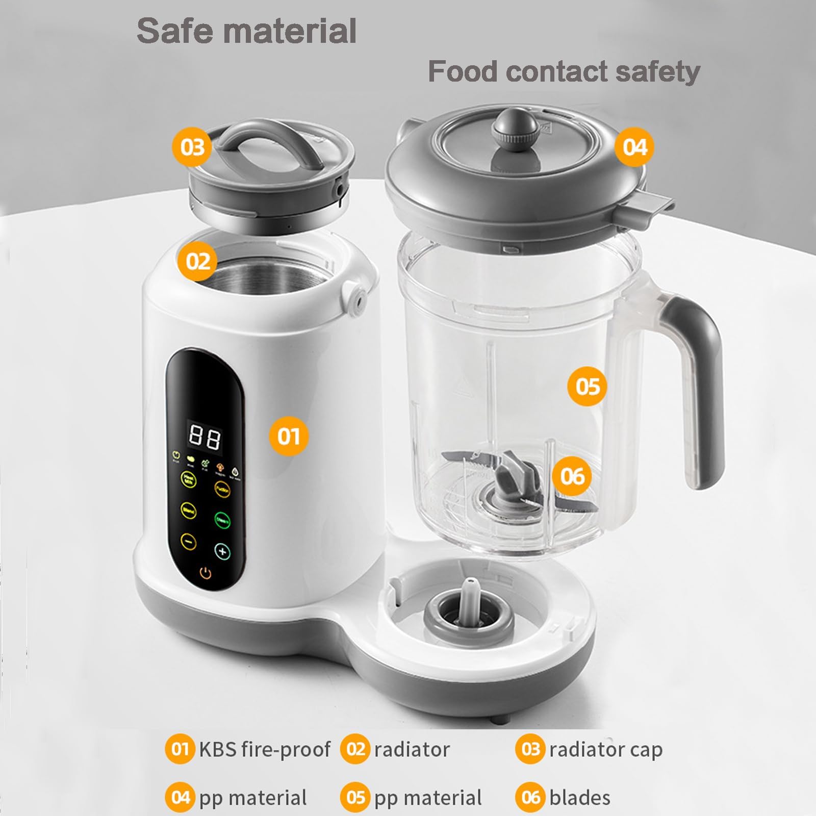 Macchina per alimenti per bambini, macchina automatica per purea e vapore 4 in 1 con funzione autopulente, preparazione di pasti sani senza BPA per neonati e bambini piccoli